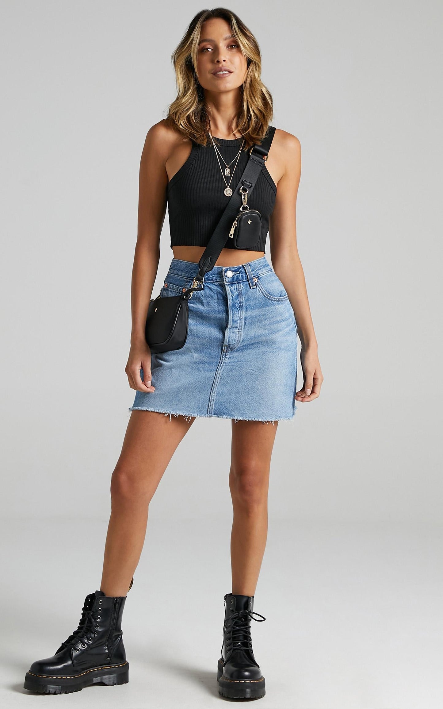 Levis - Ribcage Denim Skirt in Bernal Tide