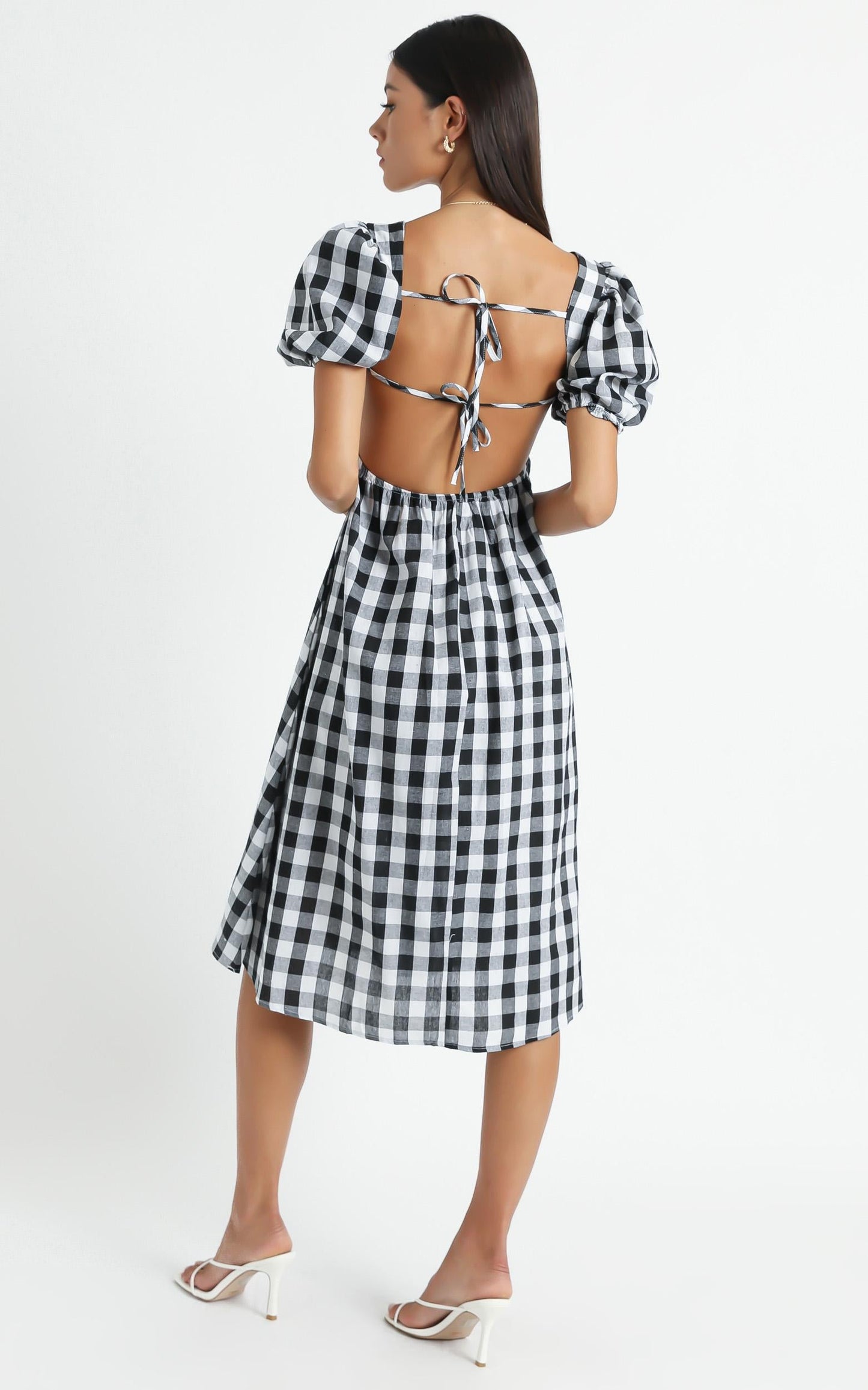 Bennie Dress in Black Gingham