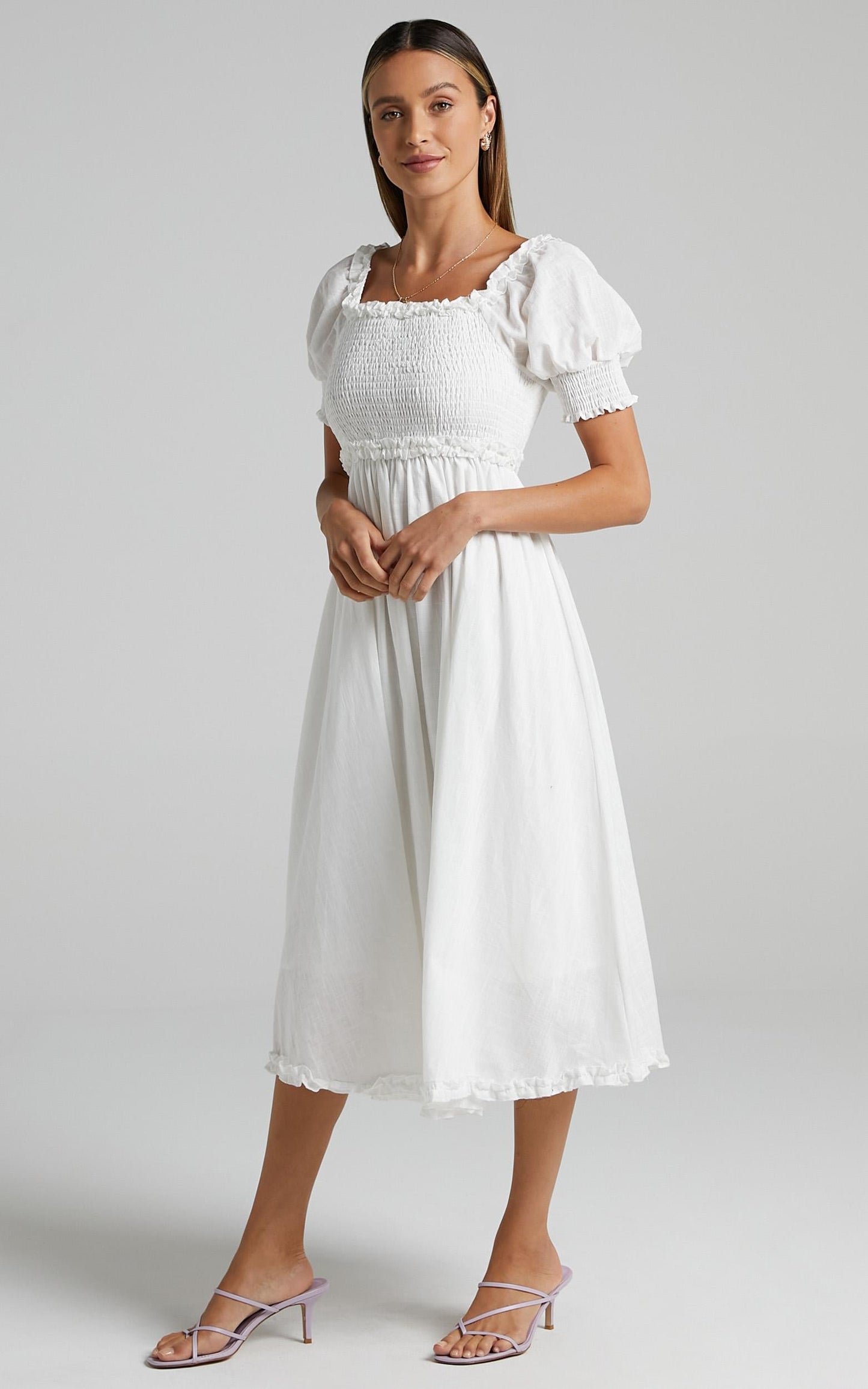 Burke Dress in White