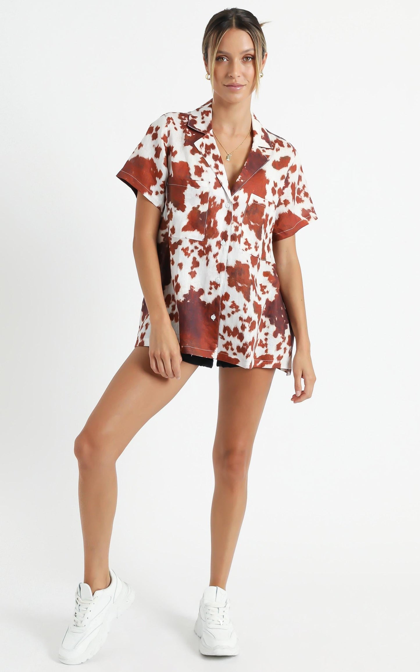 Cools Club - Safari Shirt in Cow Print Linen