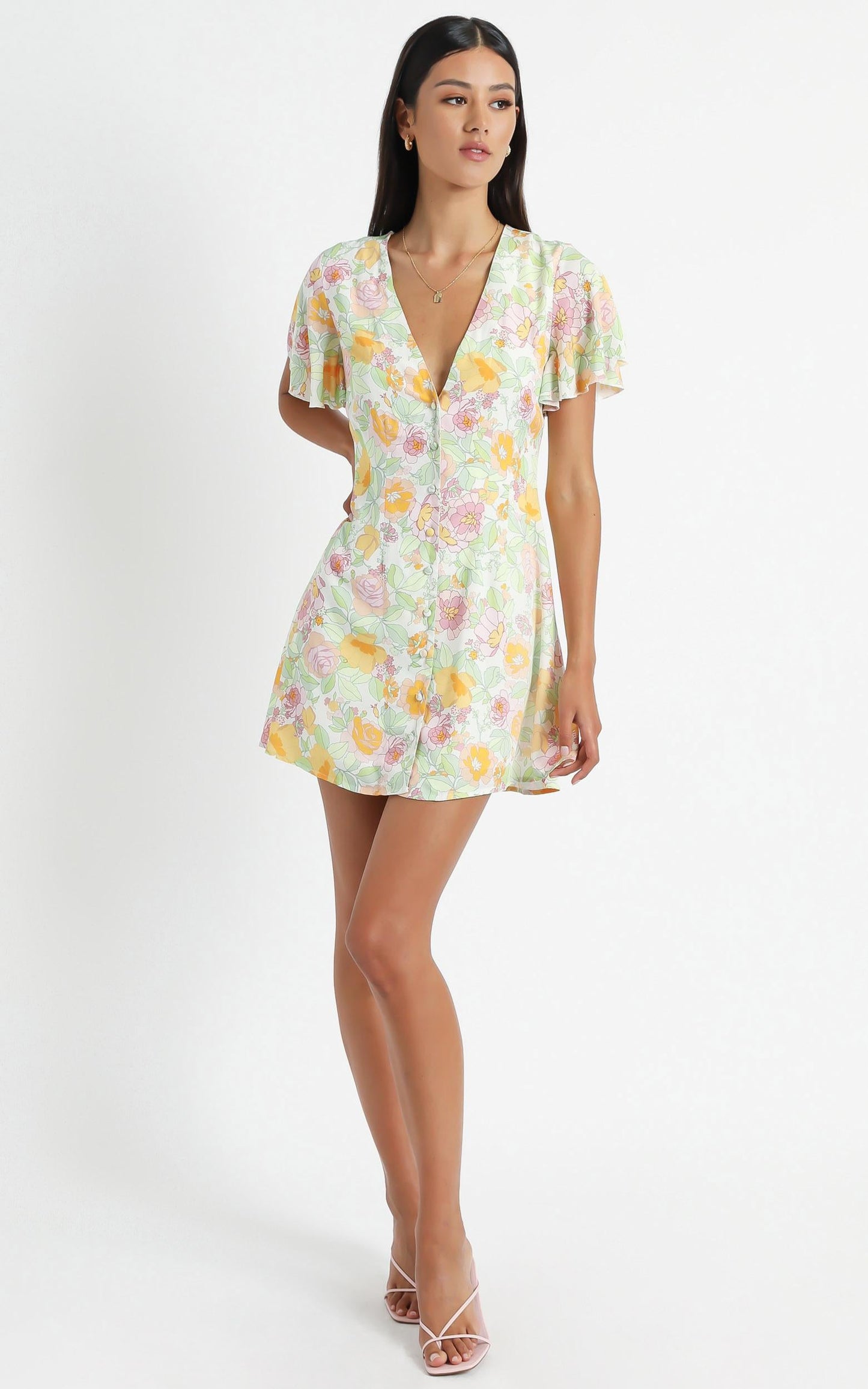 Daiquiri Dress in Linear Floral
