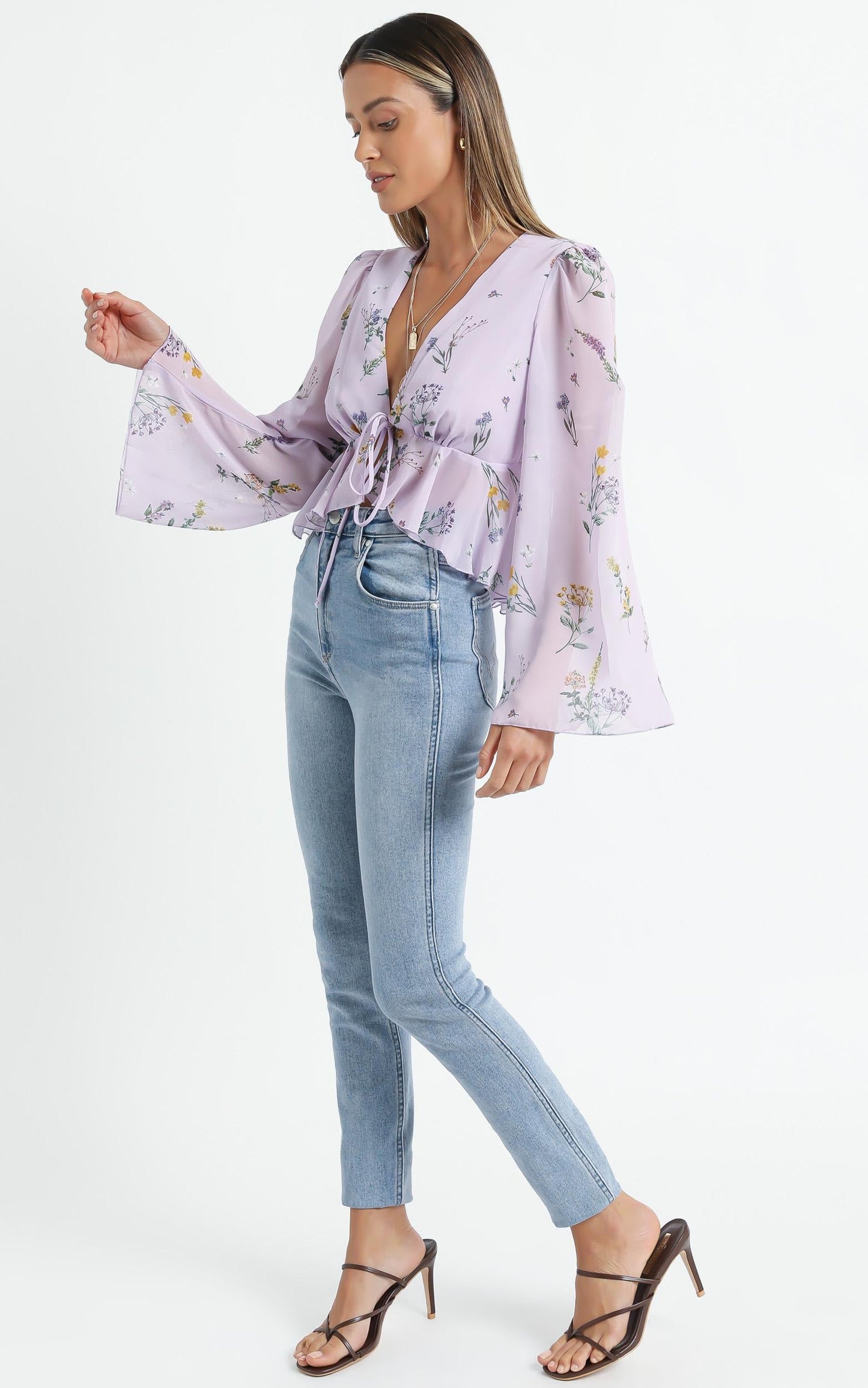 Dance It Out Top in Lavender Botanical Floral