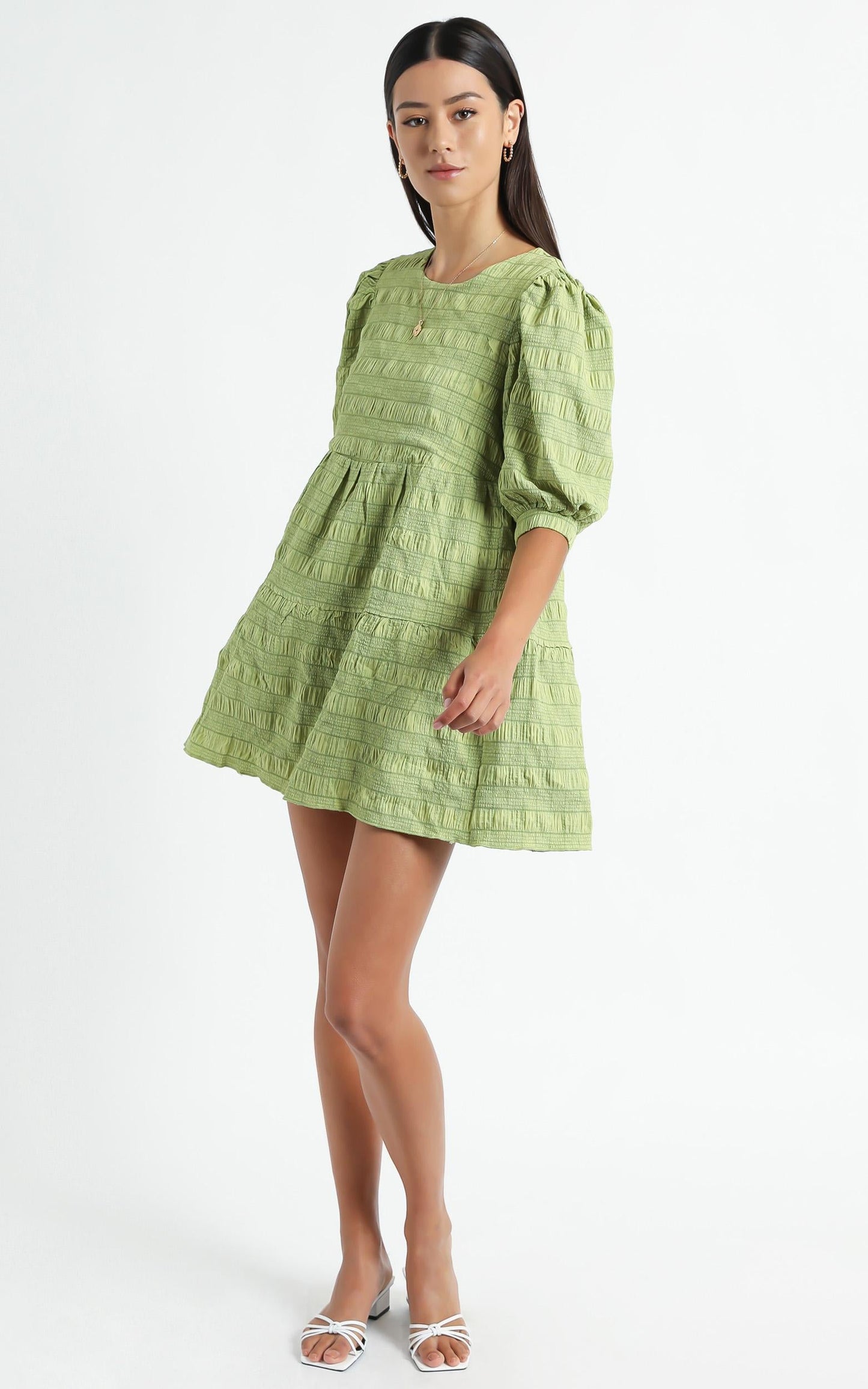 Darcia Dress in Green Check