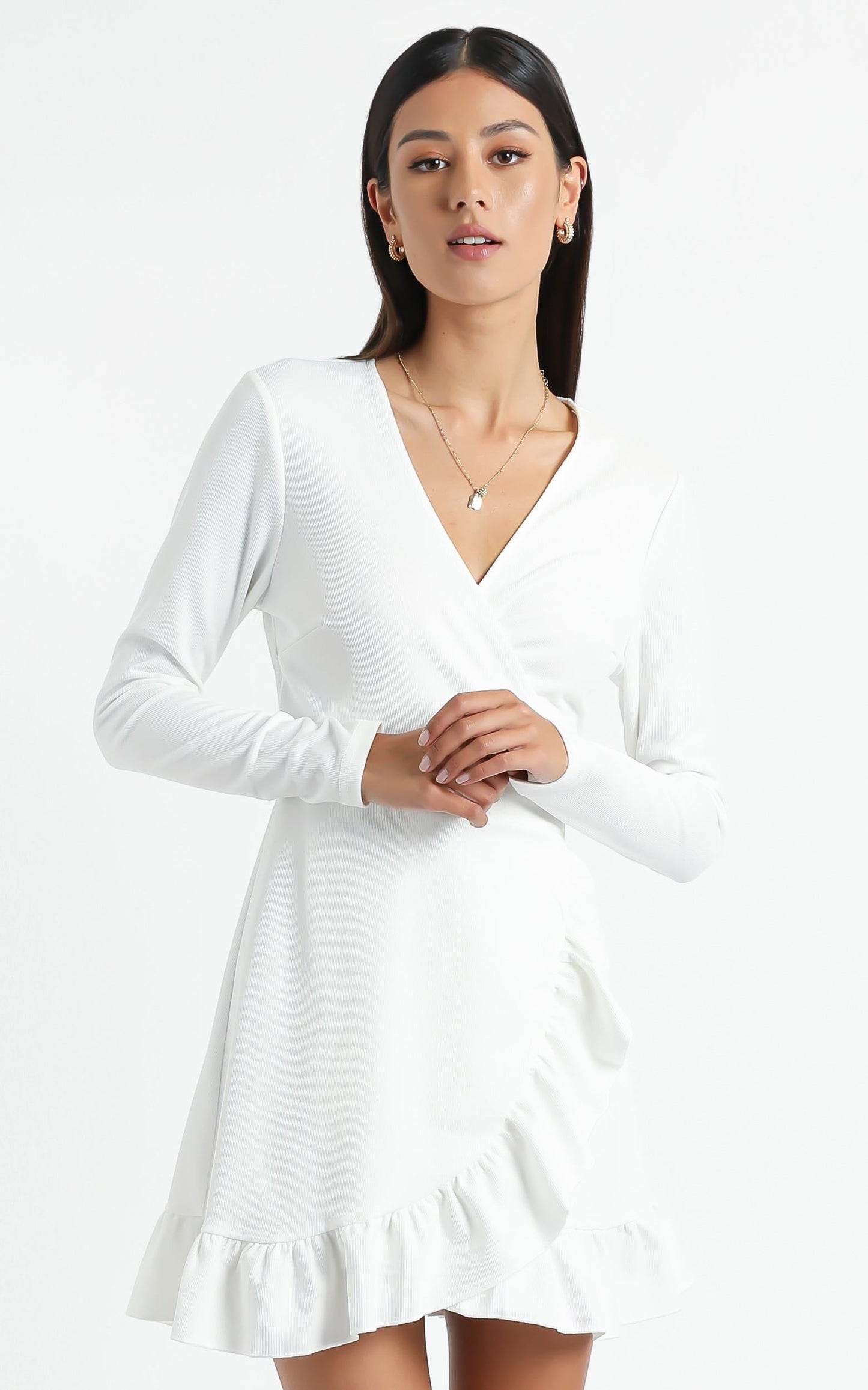 Eyes Talk Dress in White
