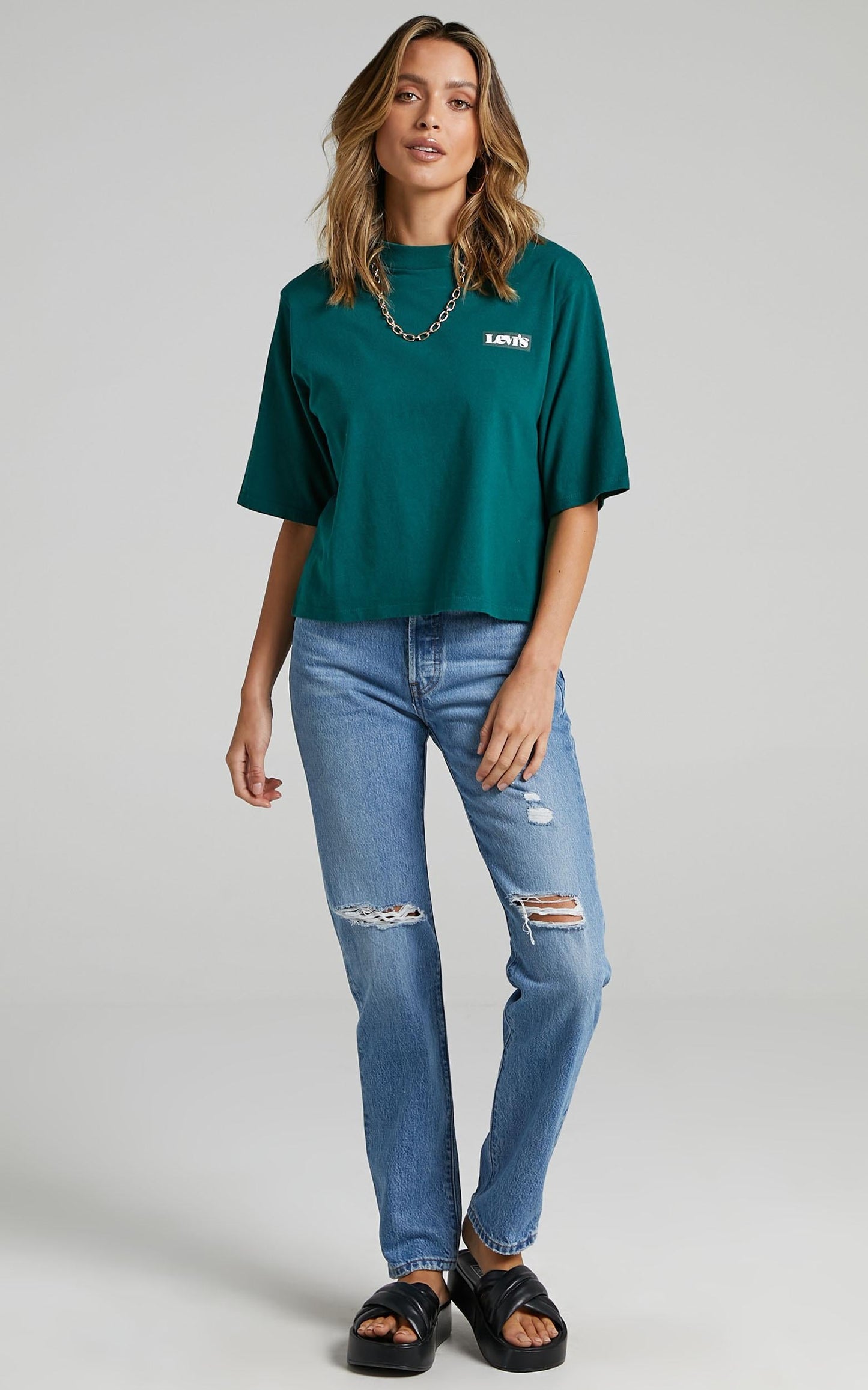 Levi's - Heavyweight Box Logo Tee in Forest