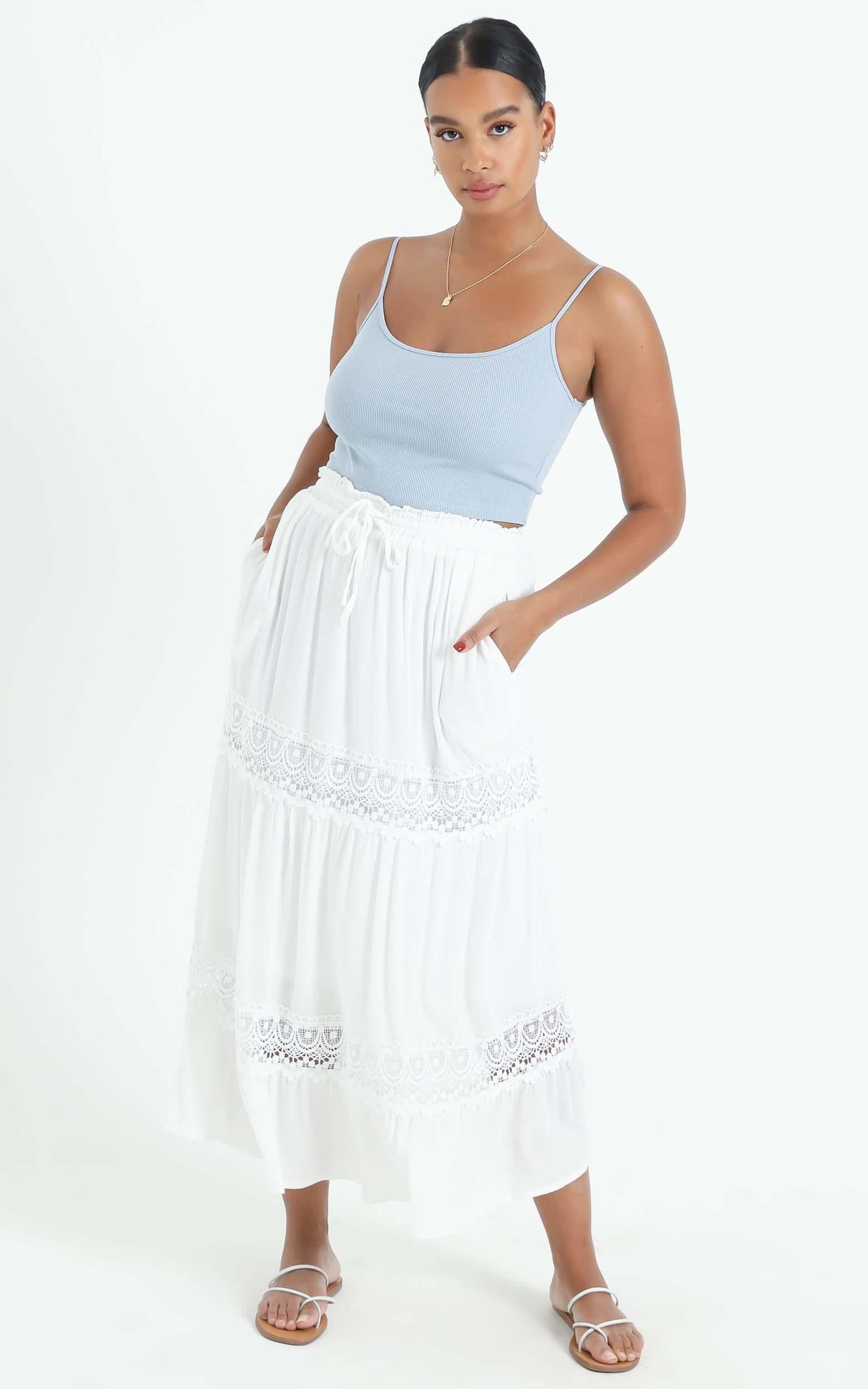 Twisted Sky Skirt in White
