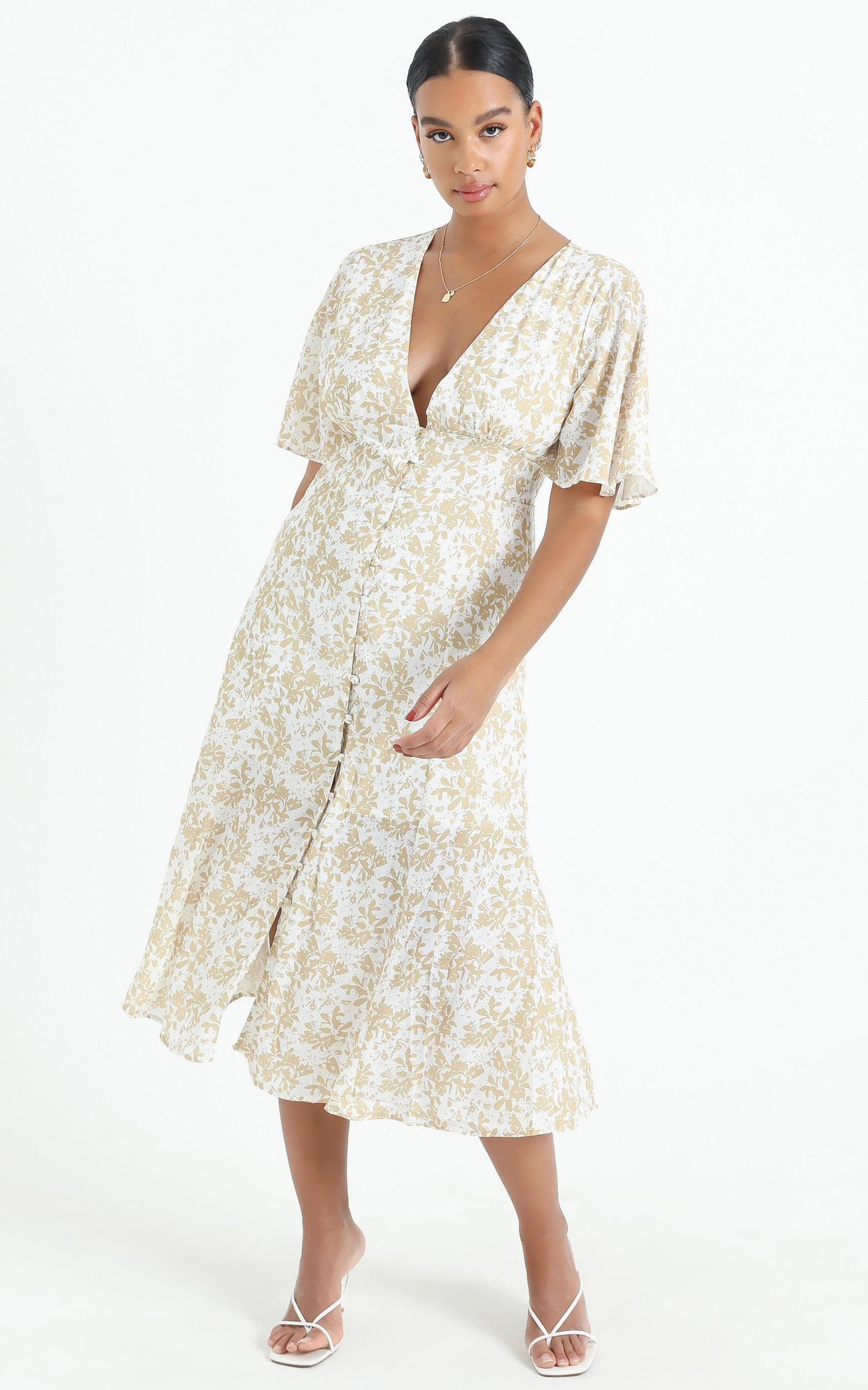 Thea Dress in Mustard Floral