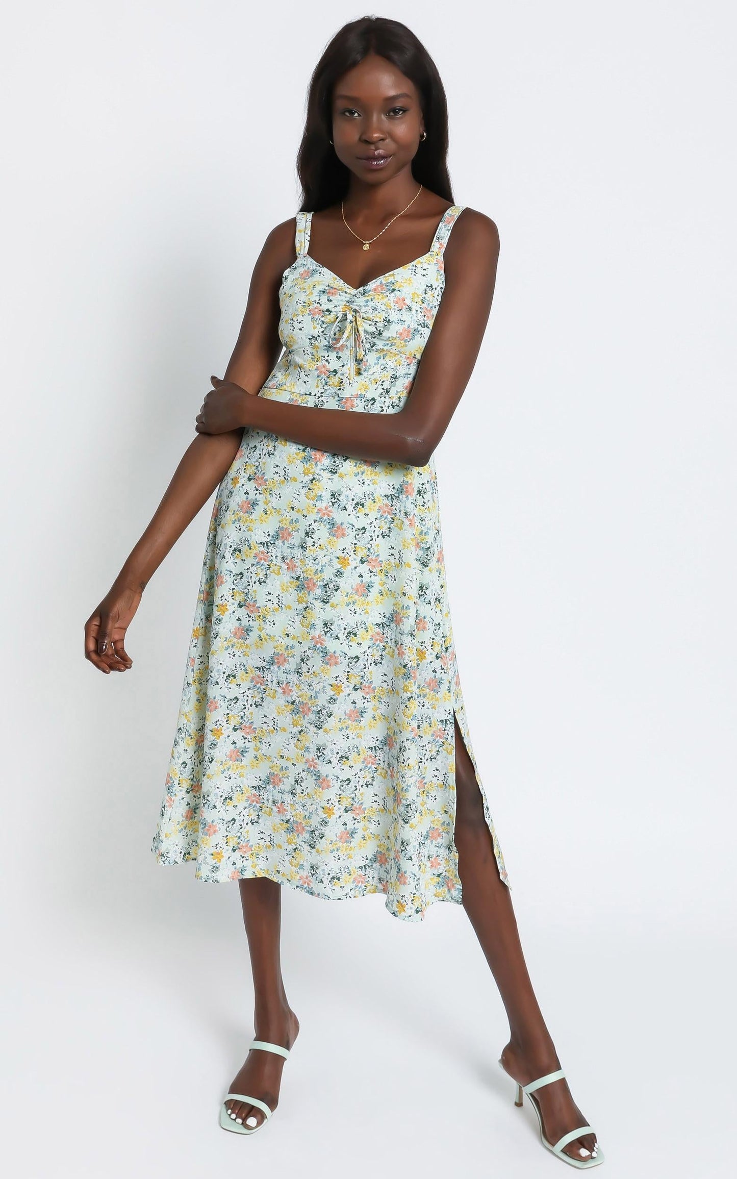 Lalla Dress in Mint Floral