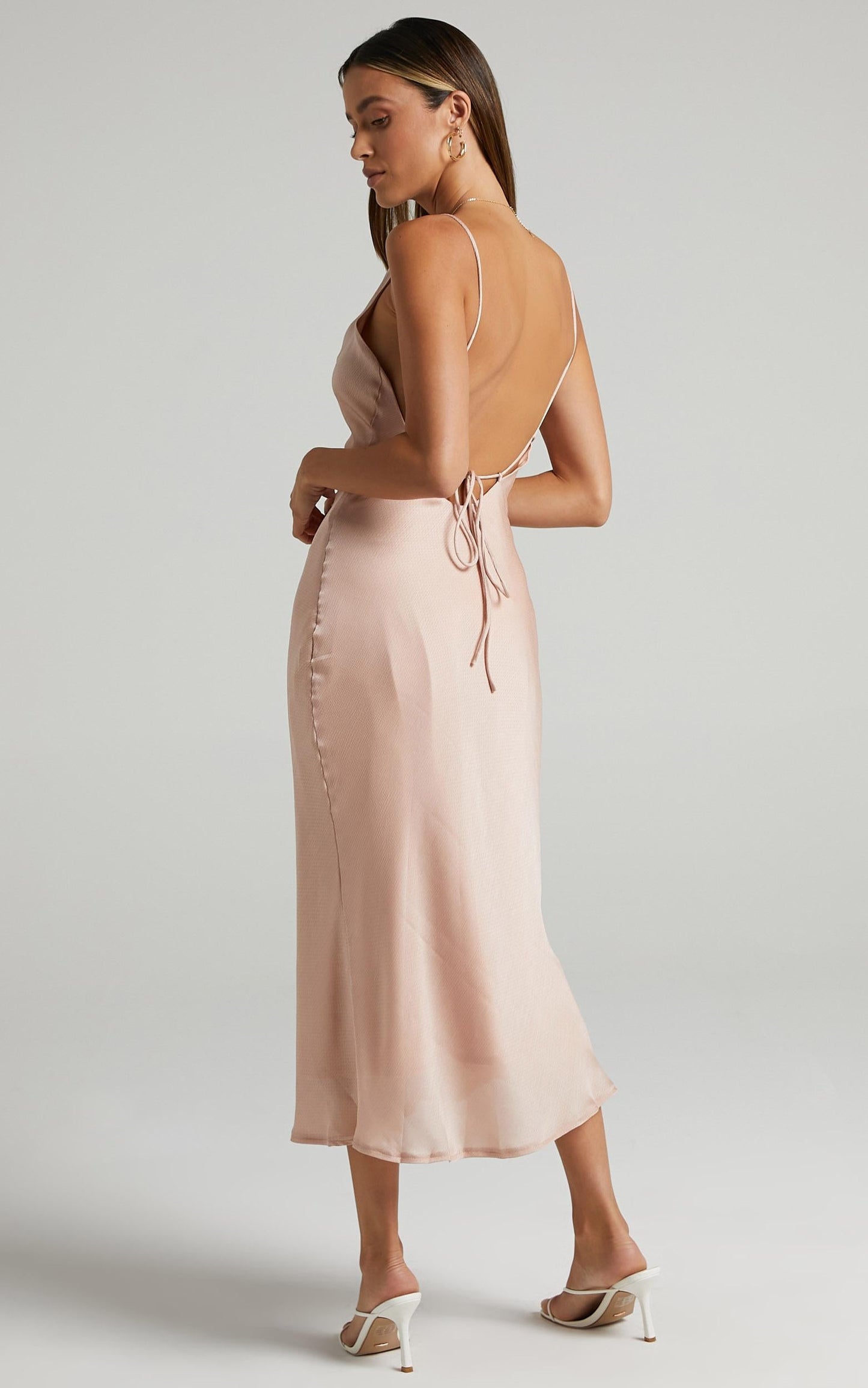 Malmuira Dress in Champagne Satin