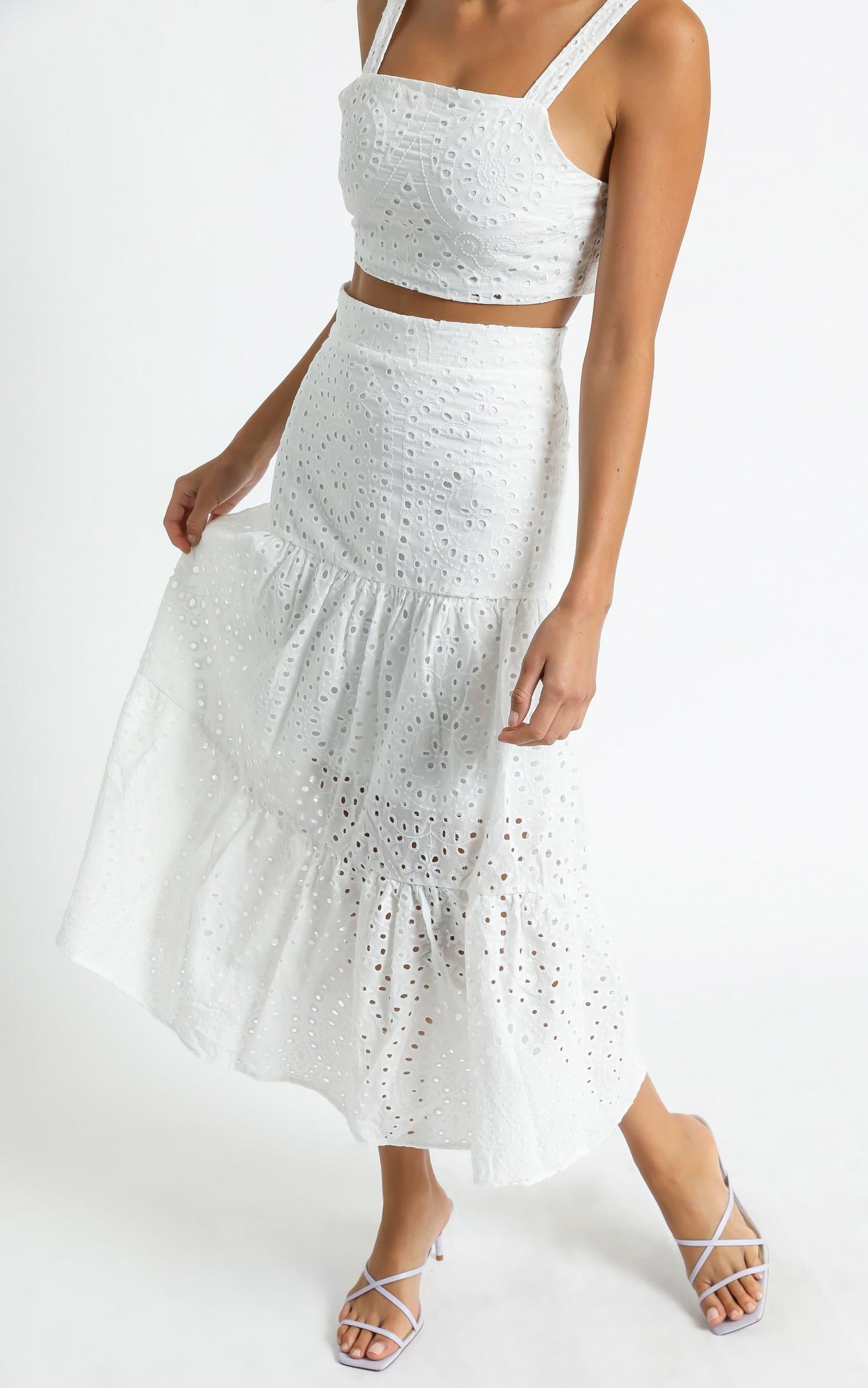 Matilda Embroidered Two Piece Set in White