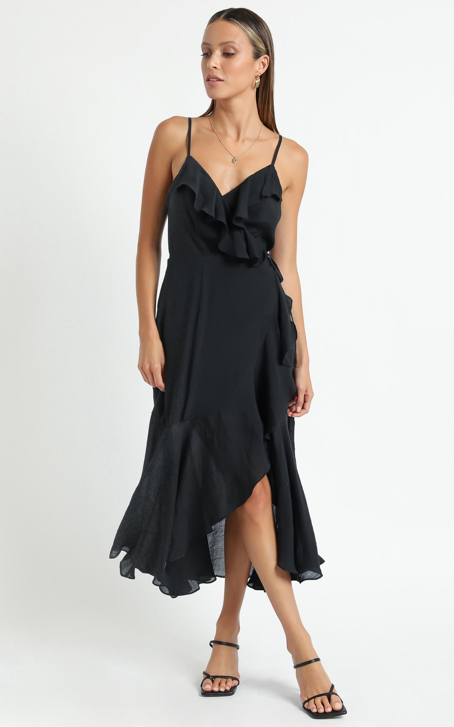 Minkpink - Merindah Midi Wrap Dress in Black
