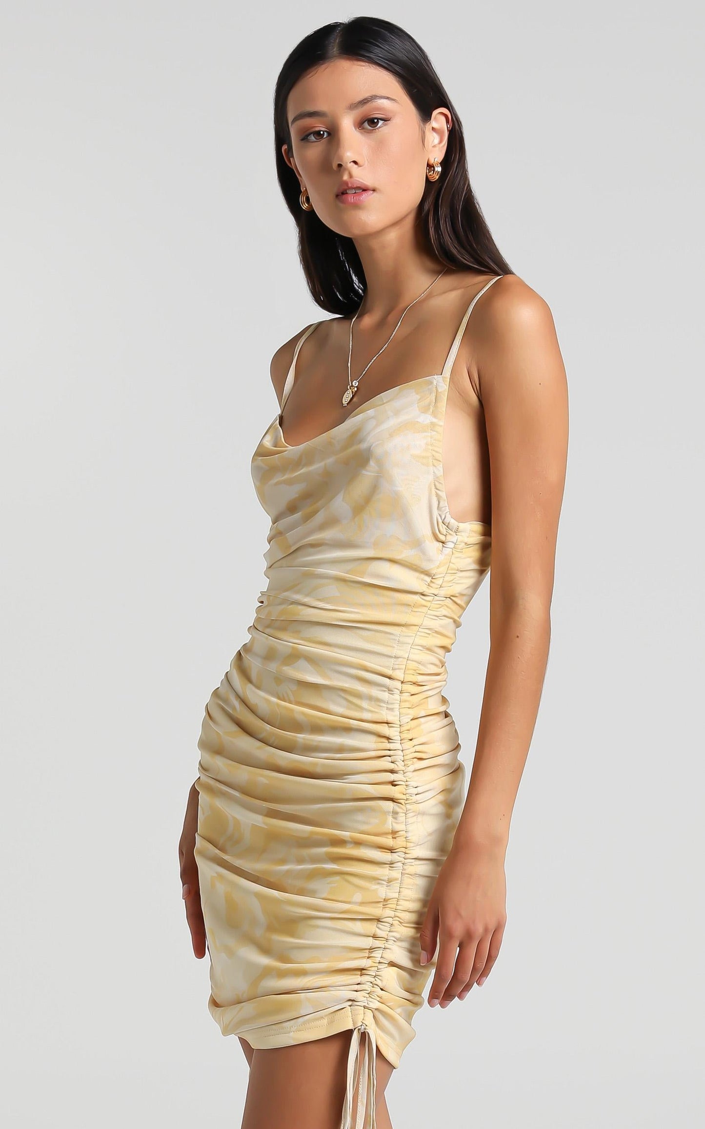 Nester Dress in Yellow Marble