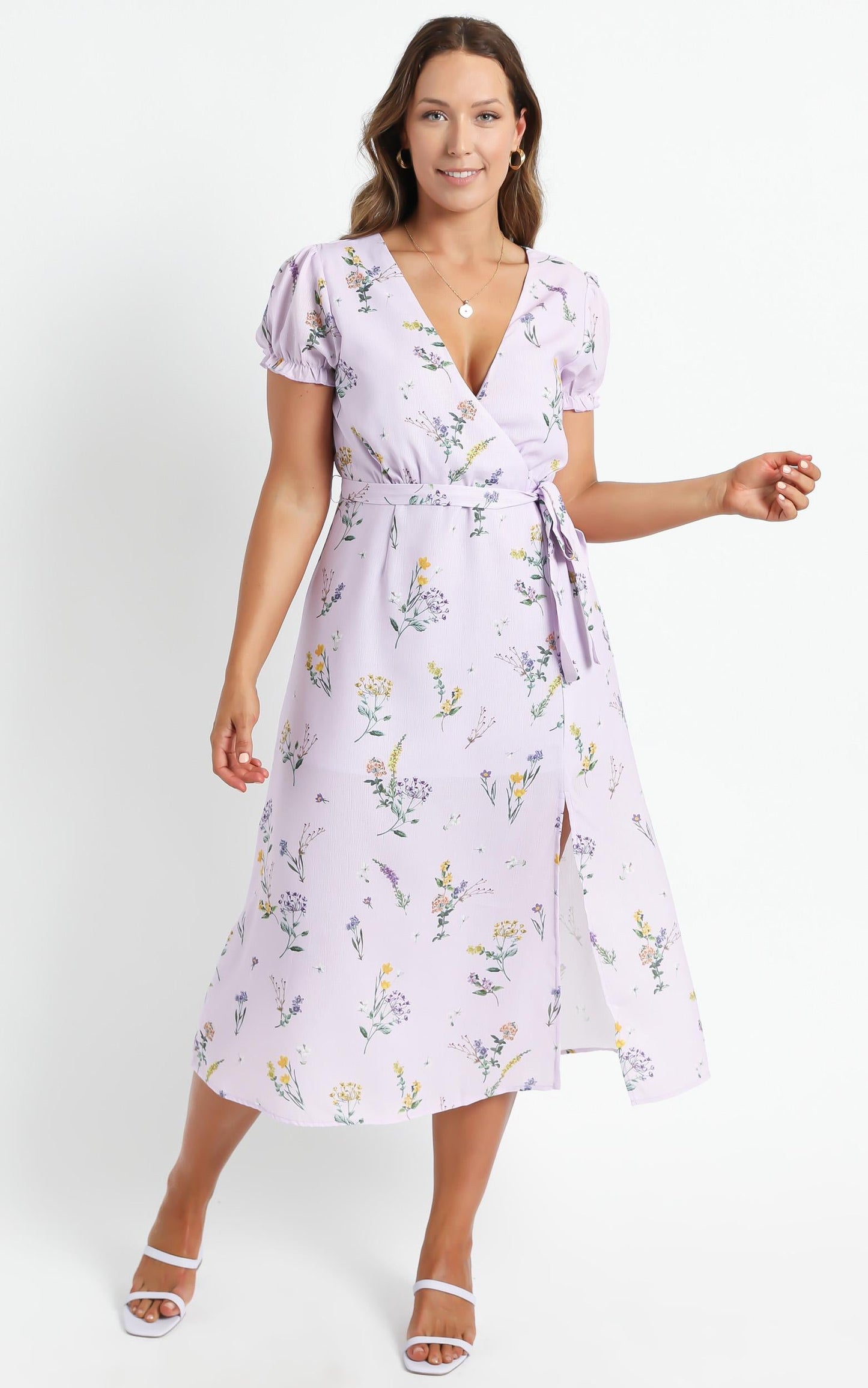 Sudden Life Dress in Lavender Botanical Floral