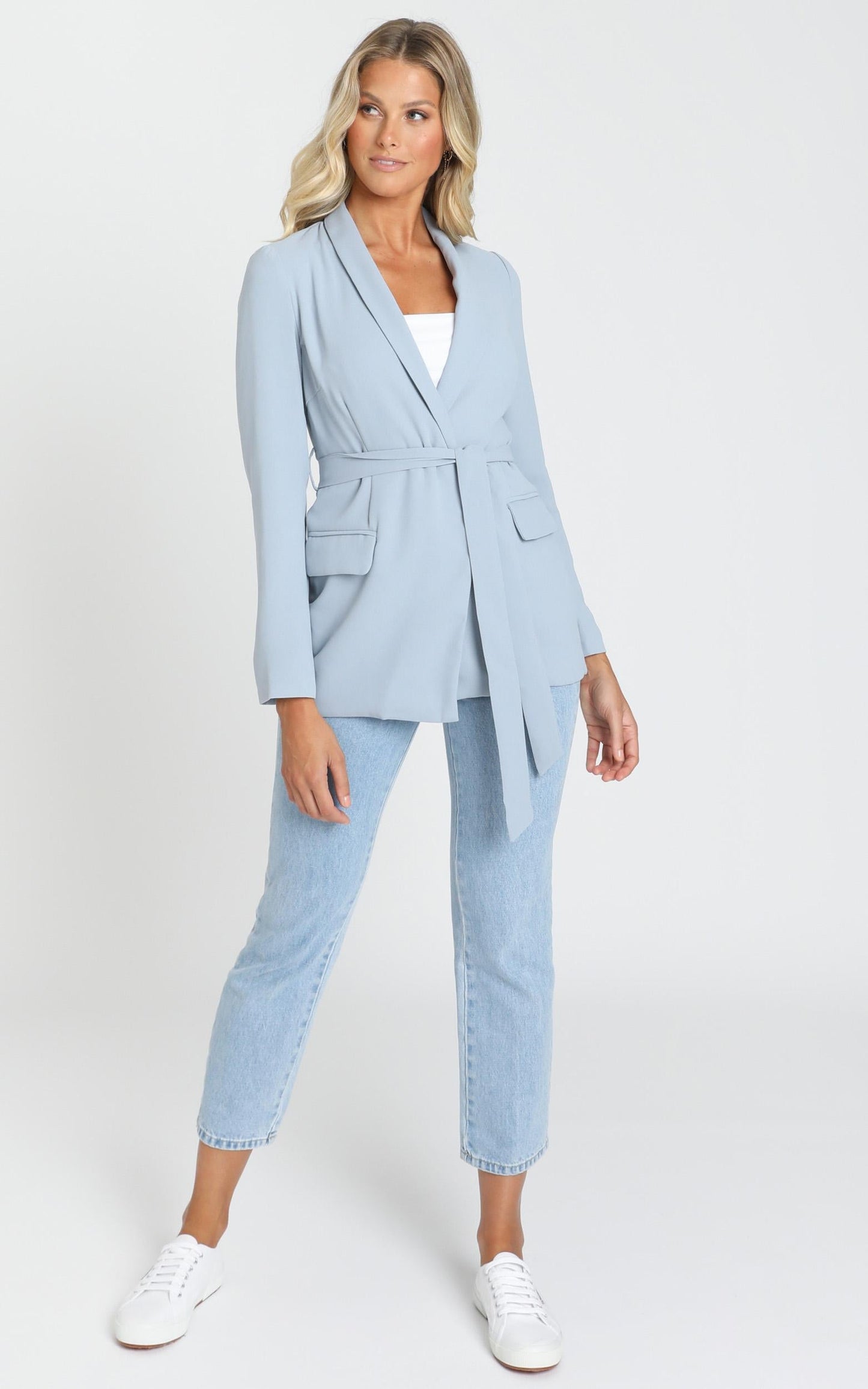Action Needed Blazer In Powder Blue