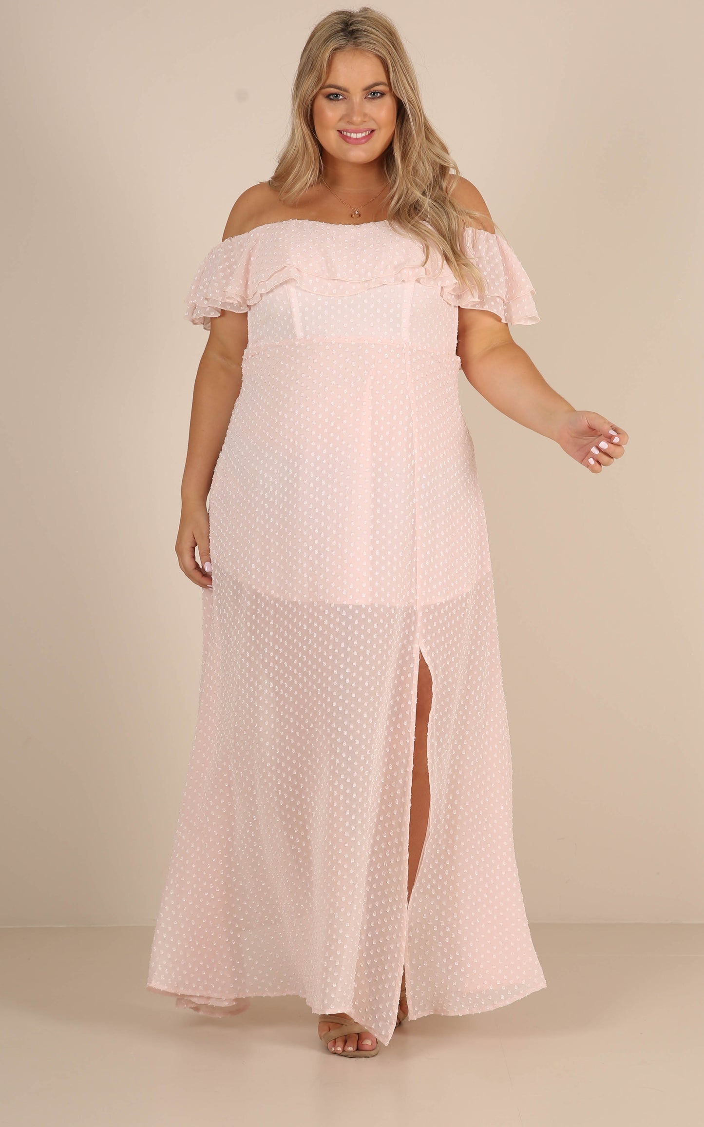 Midnight Lover Maxi Dress In Blush