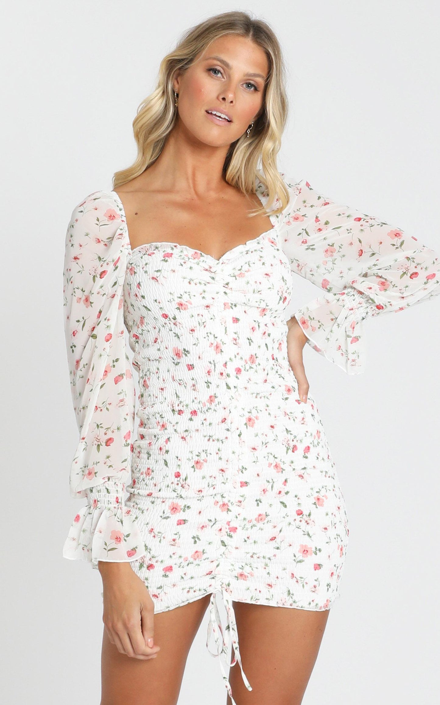 Propaganda Dress in White Floral