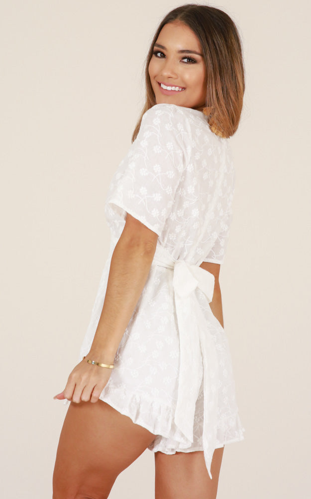 Sweet As Honey Playsuit In White