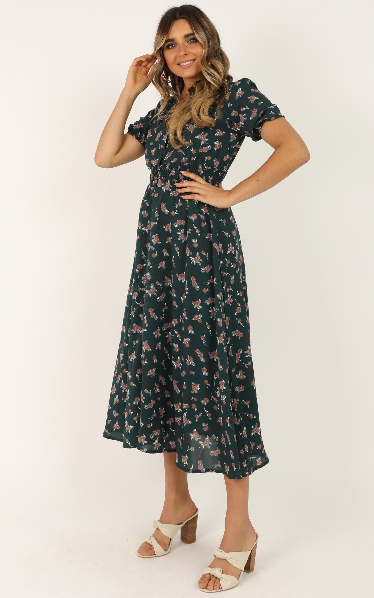 What Do You Want Dress In Emerald Floral