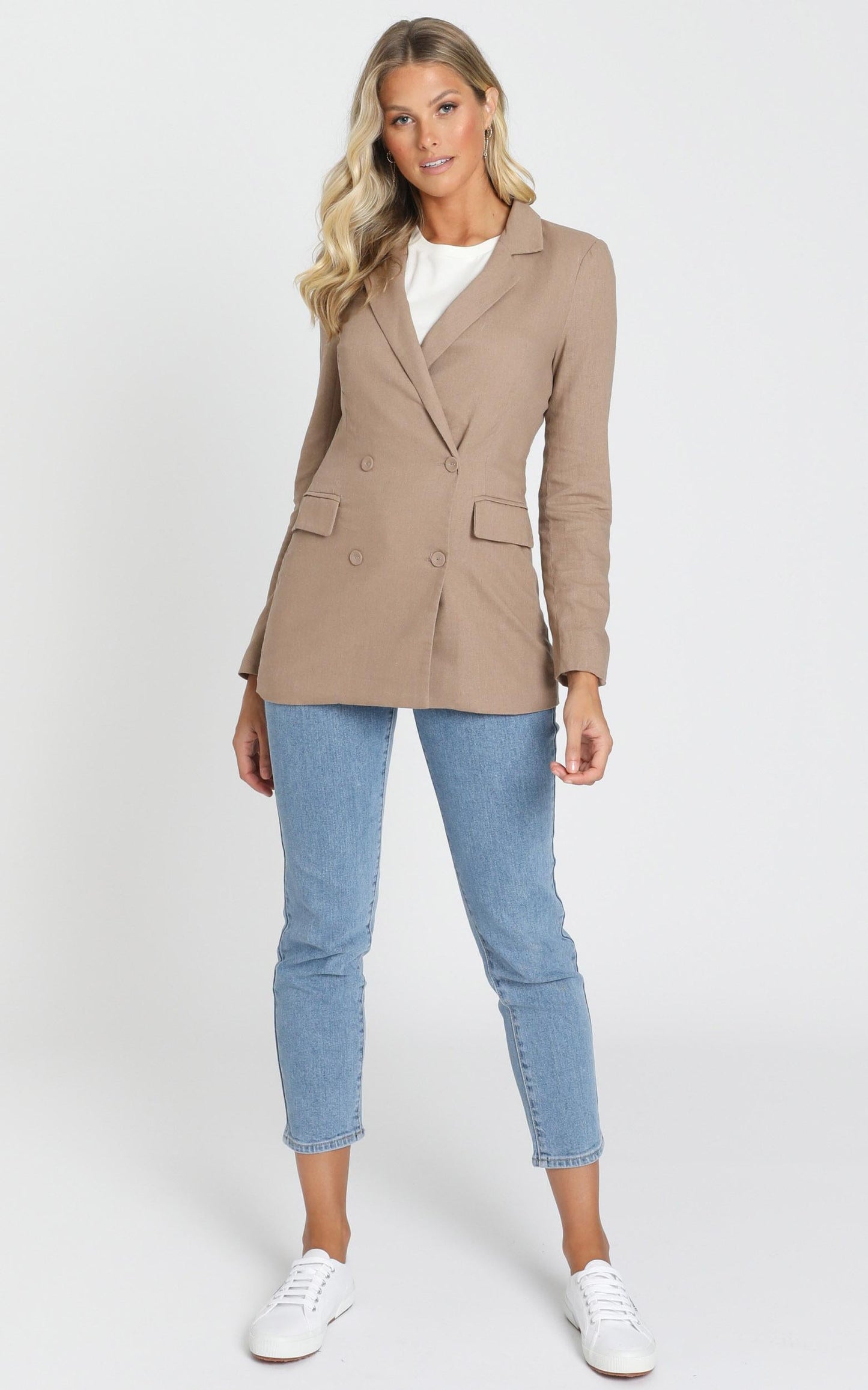 Changing My Mind Blazer in Mocha Linen Look