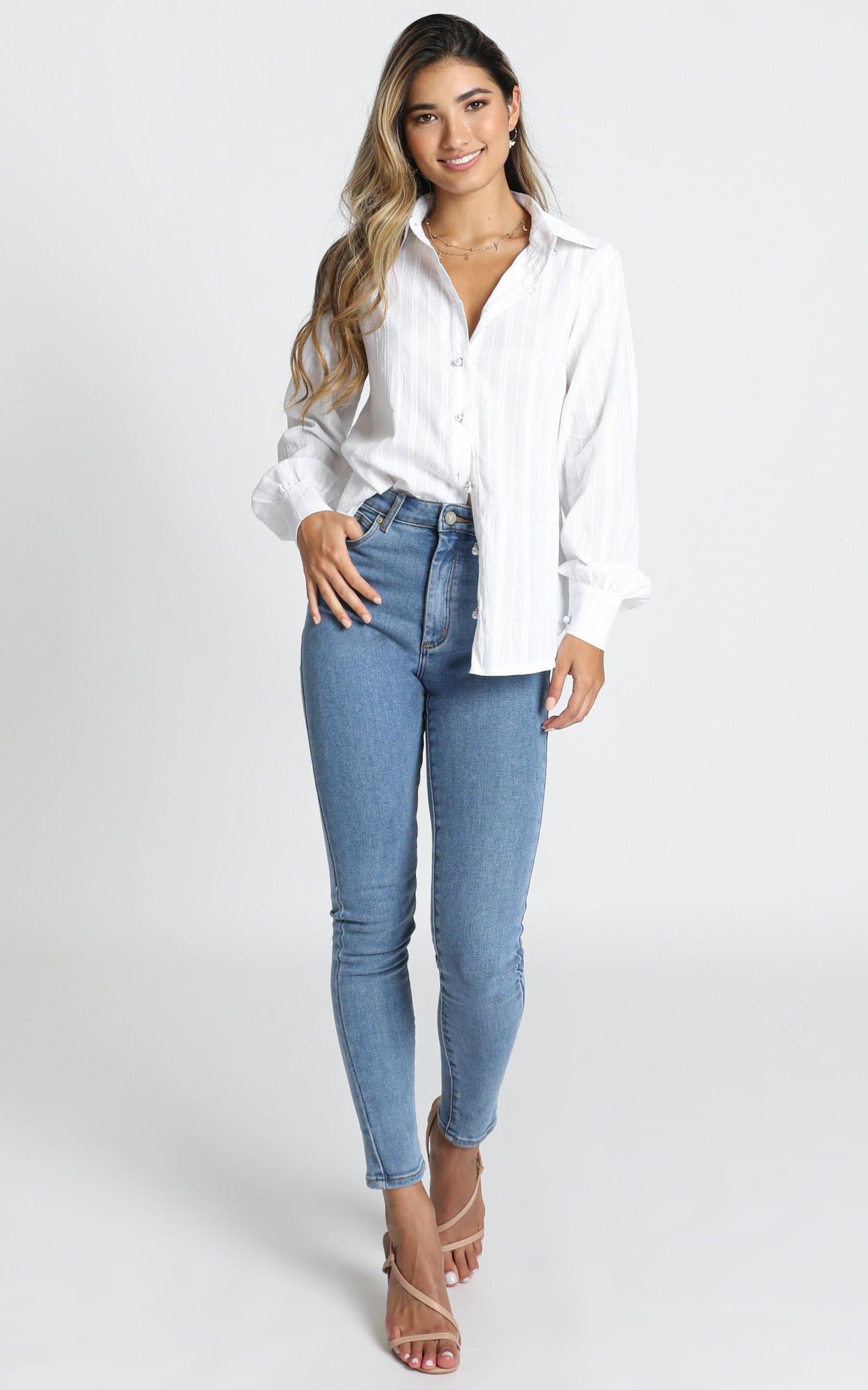 Miss Me Shirt In White
