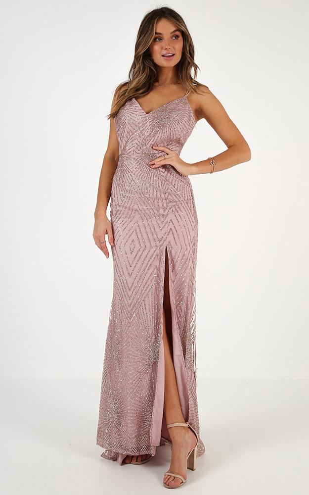 Shine Bright Dress In Rose Gold