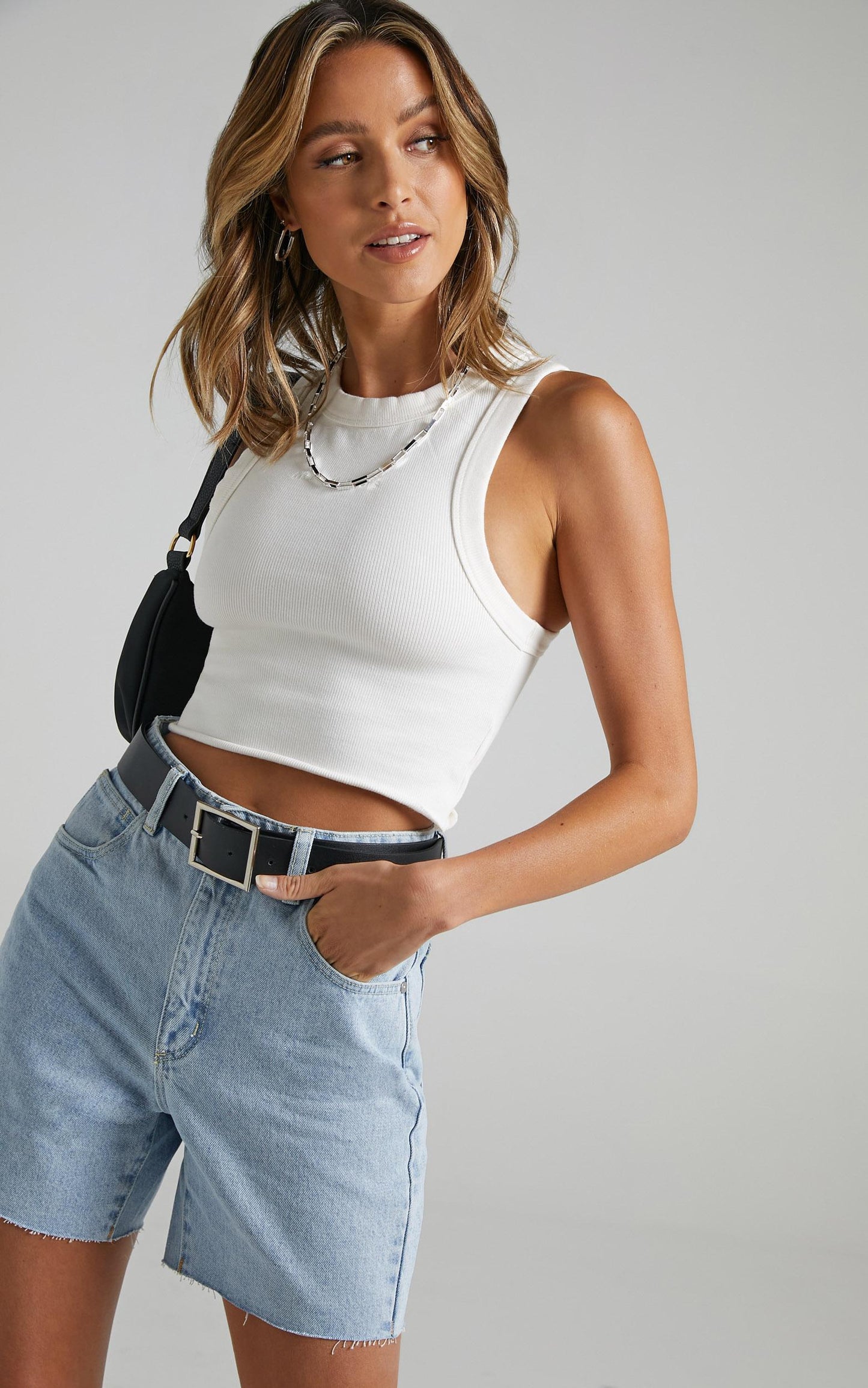 Abrand - A Claudia Cut Off Denim Shorts in Walk Away