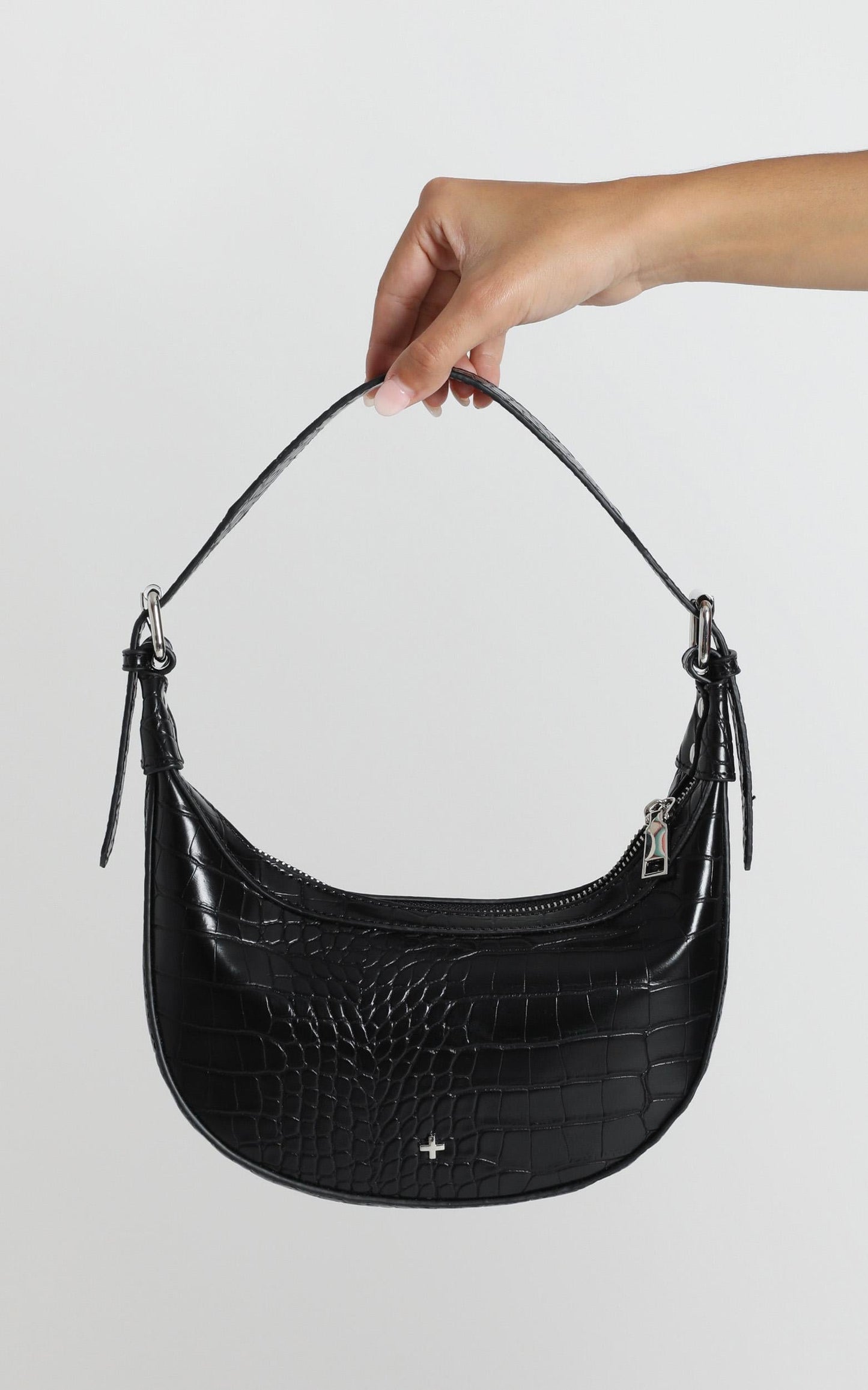 Peta and Jain - Kaley Shoulder Bag In Black Croc