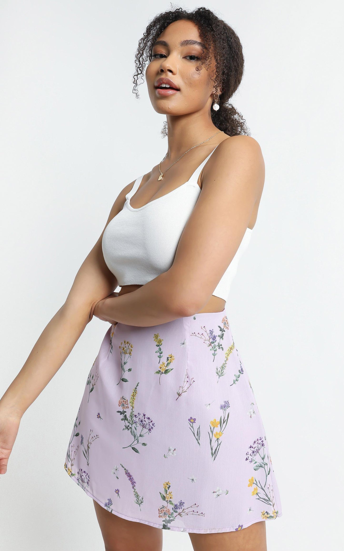Only Offer Skirt in Lavender Botanical Floral