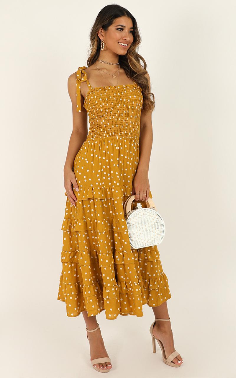Giselle Dress In Mustard Spot