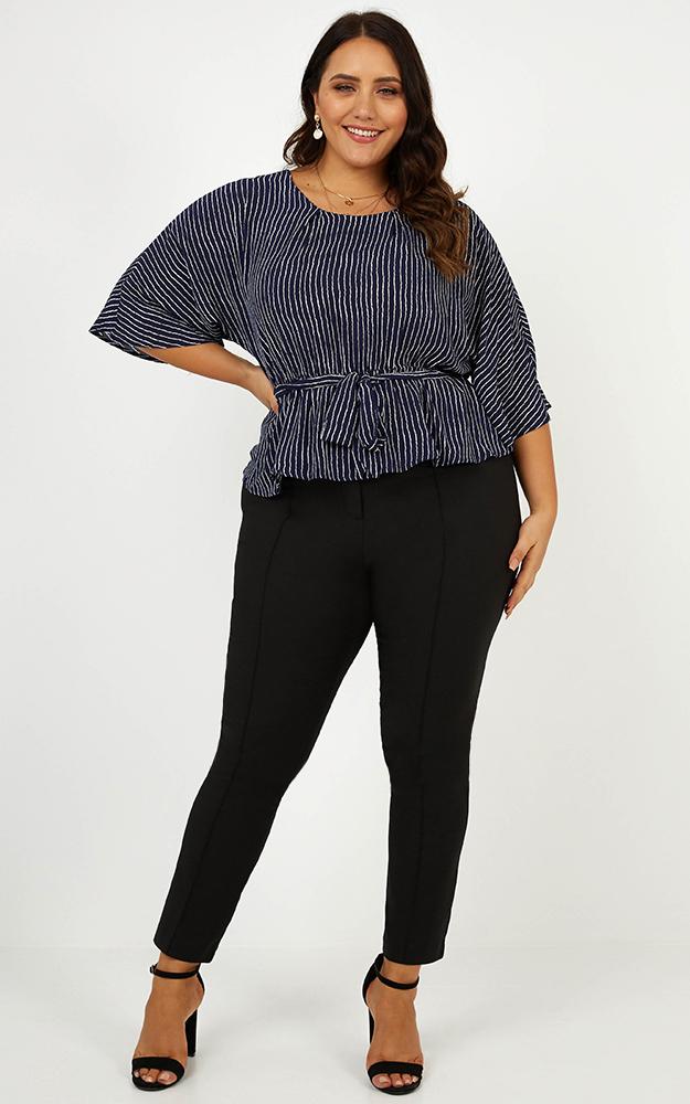 Different Ways Top In Navy Stripe