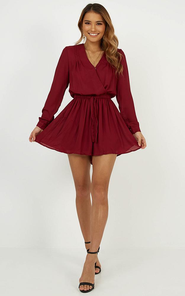 Lost Time Playsuit In Wine