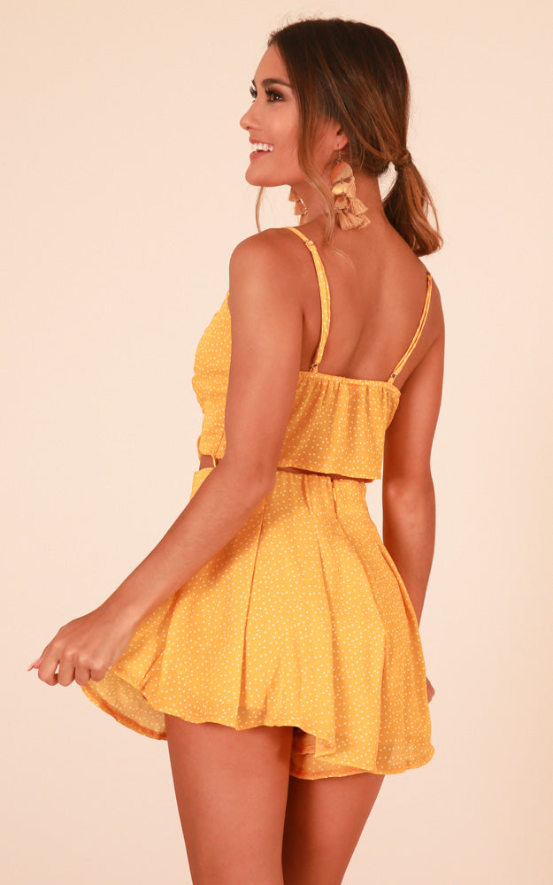 Follow Me Two Piece Set In Yellow Spot