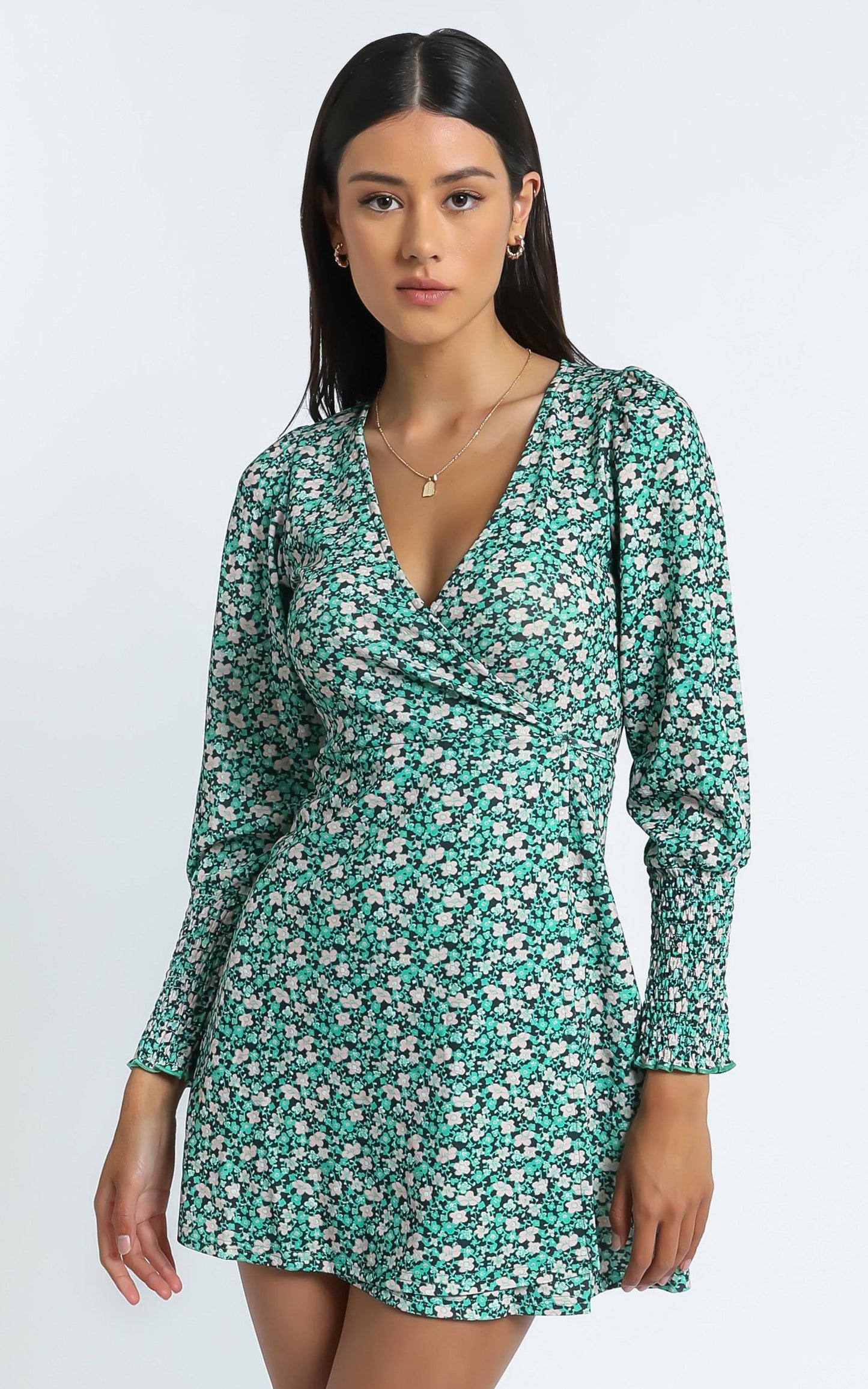 Blithe Dress in Green Floral
