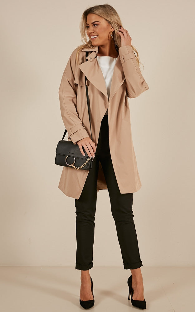 Far From Here Trench Coat In Beige