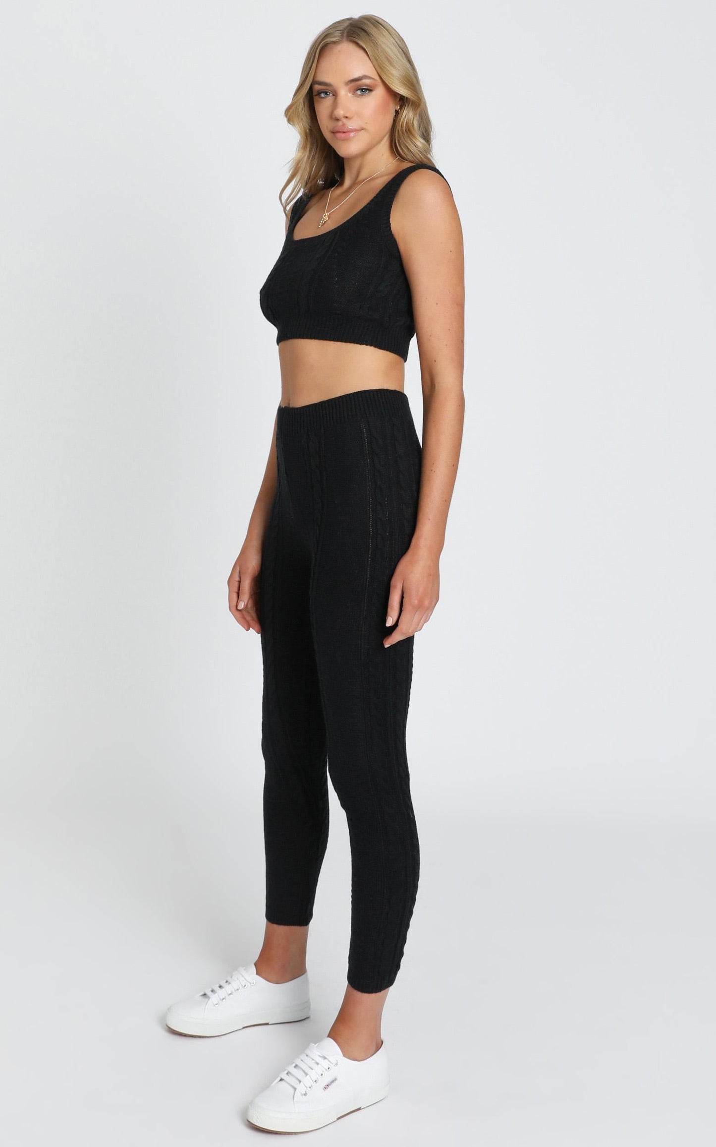 Cassidy Knit Two Piece Set in Black