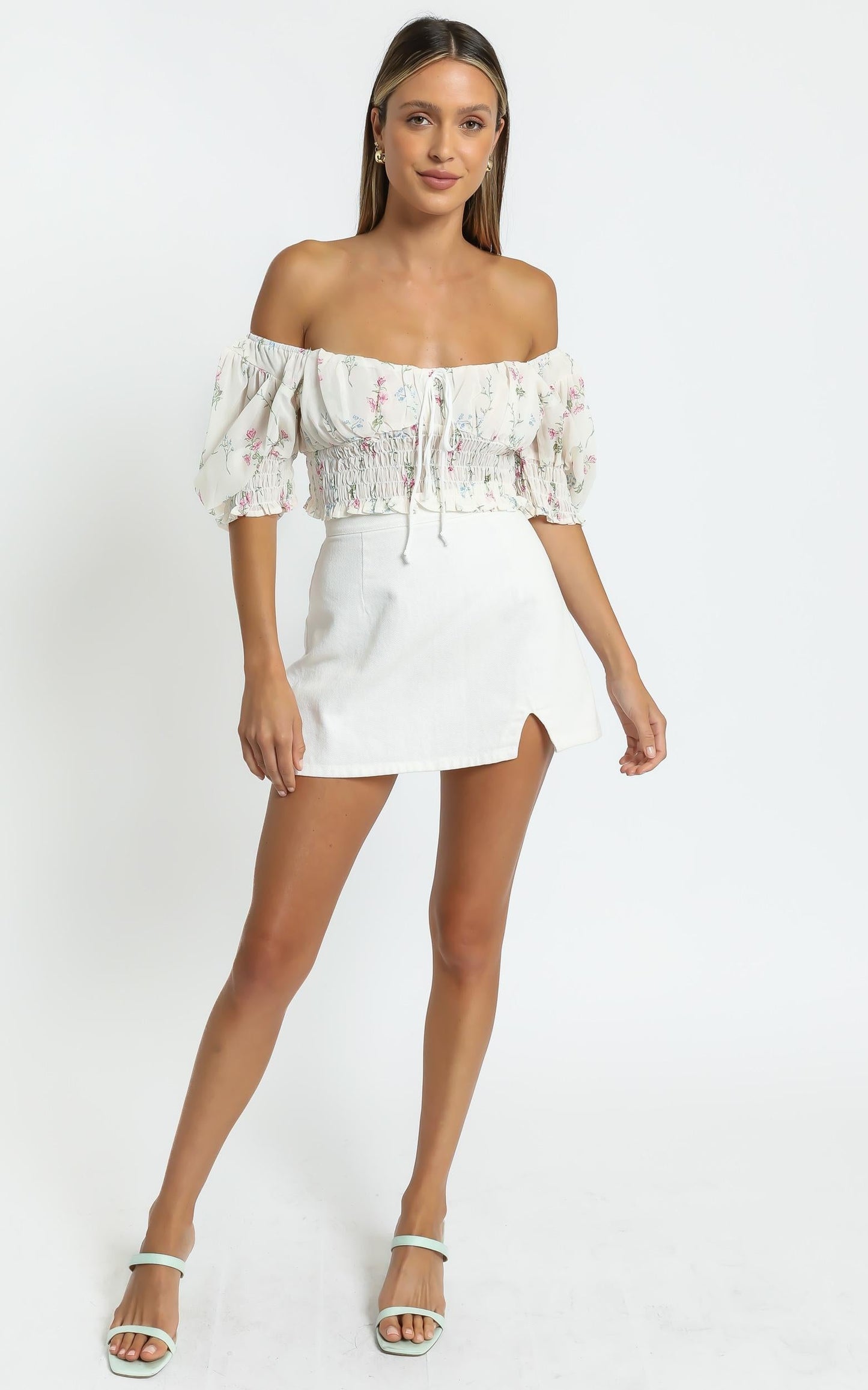 Esperanza Top in White Floral