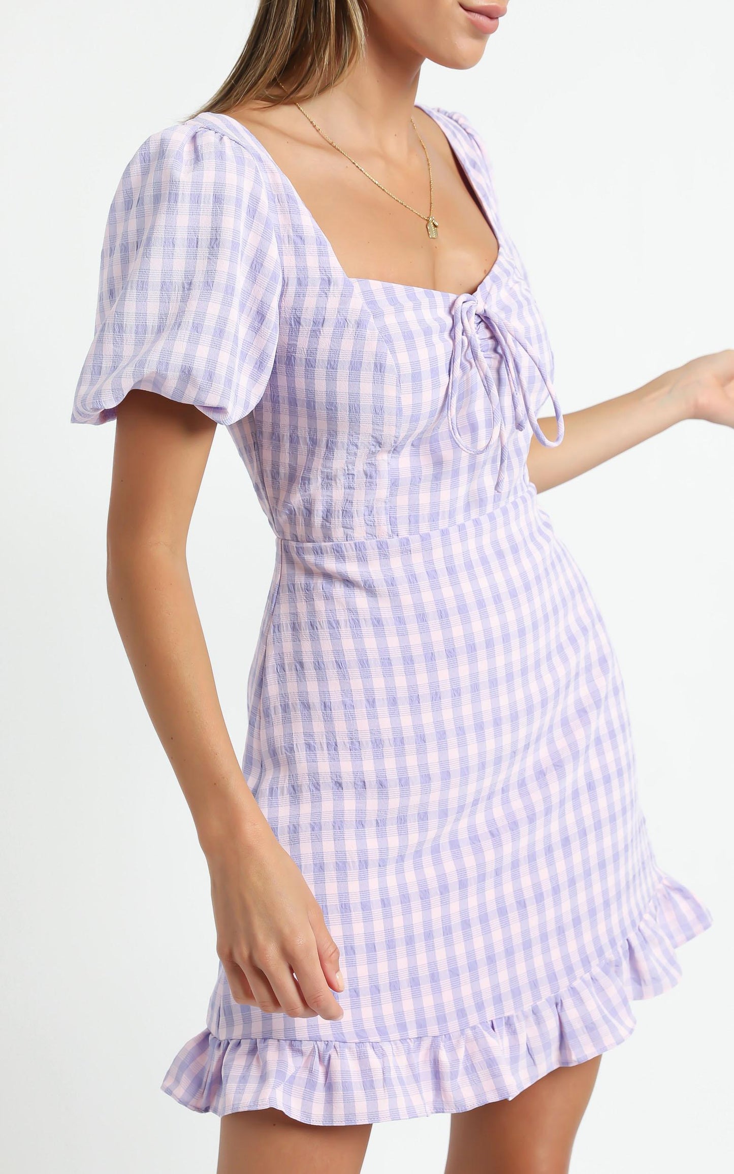 Fifi Dress in Purple Check