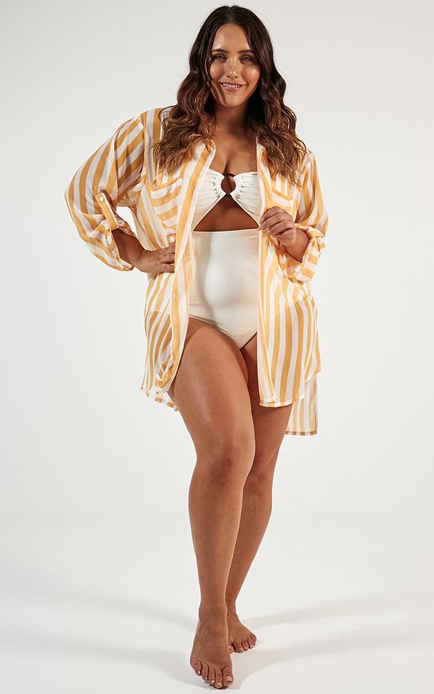 Faithful To You Shirt In Mango Stripe