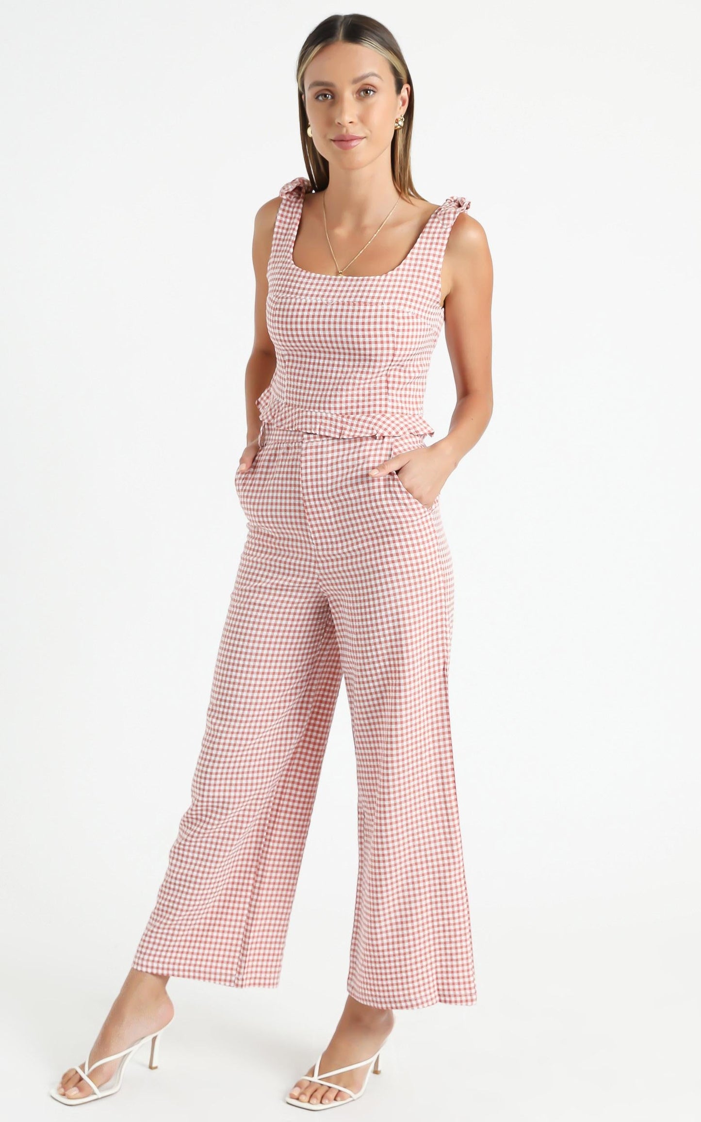 Harley Two Piece Set in Blush Check