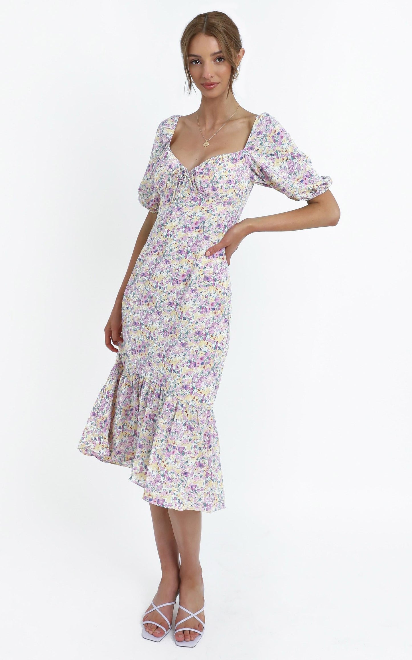 Kiko Dress in Purple Floral
