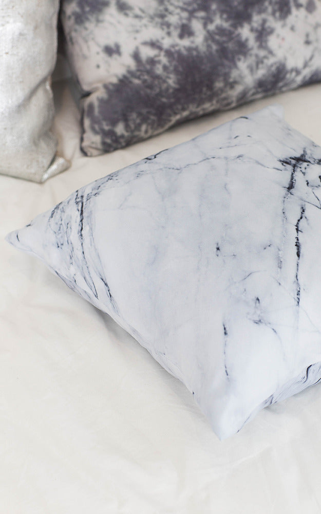 Moonlight Cushion Cover In Black And White Marble