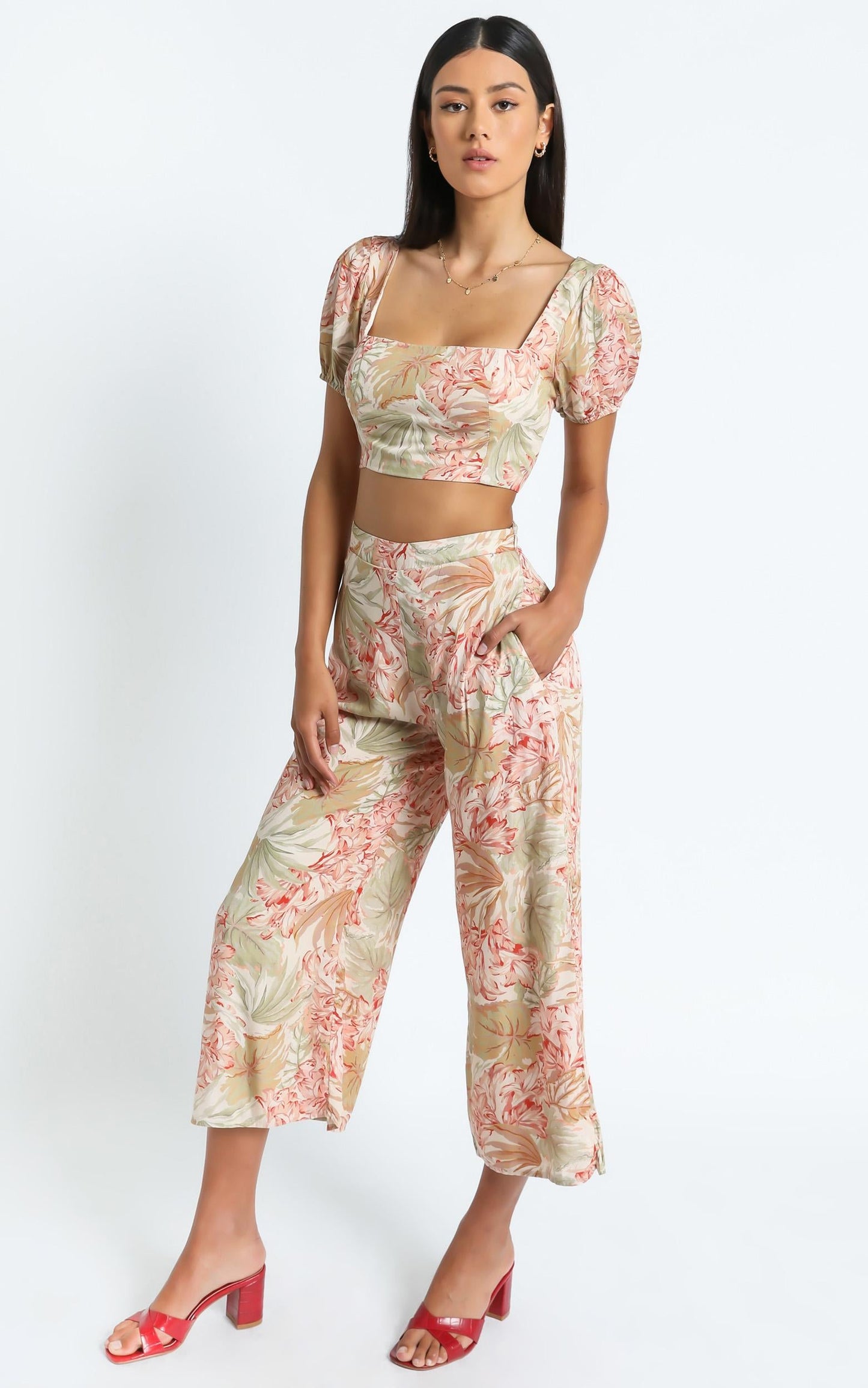 Olympia Two Piece Set in Palm Print