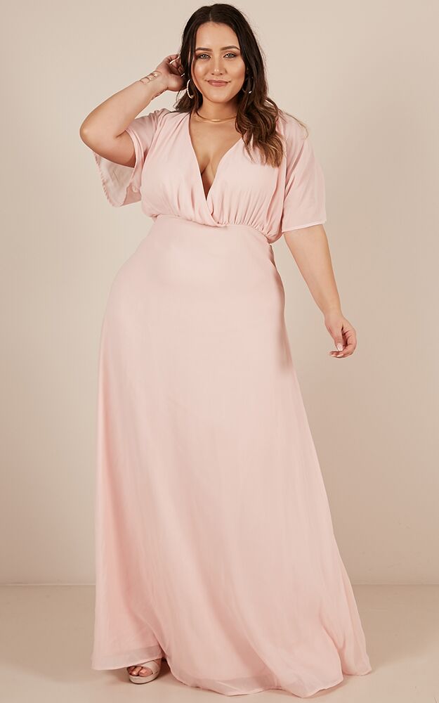 Love Is In The Air Maxi Dress In Blush
