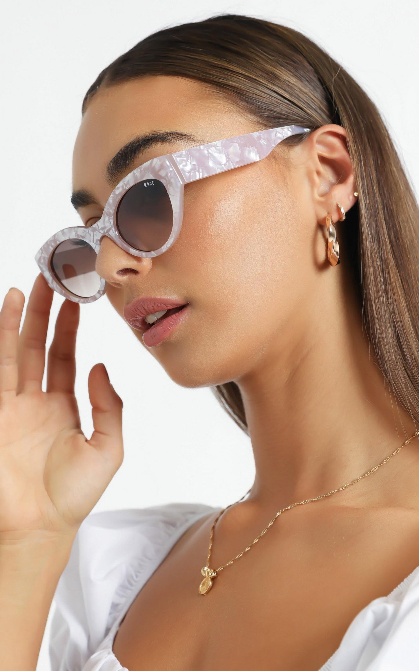 Roc - Hibiscus Sunglasses in Pearl Pink