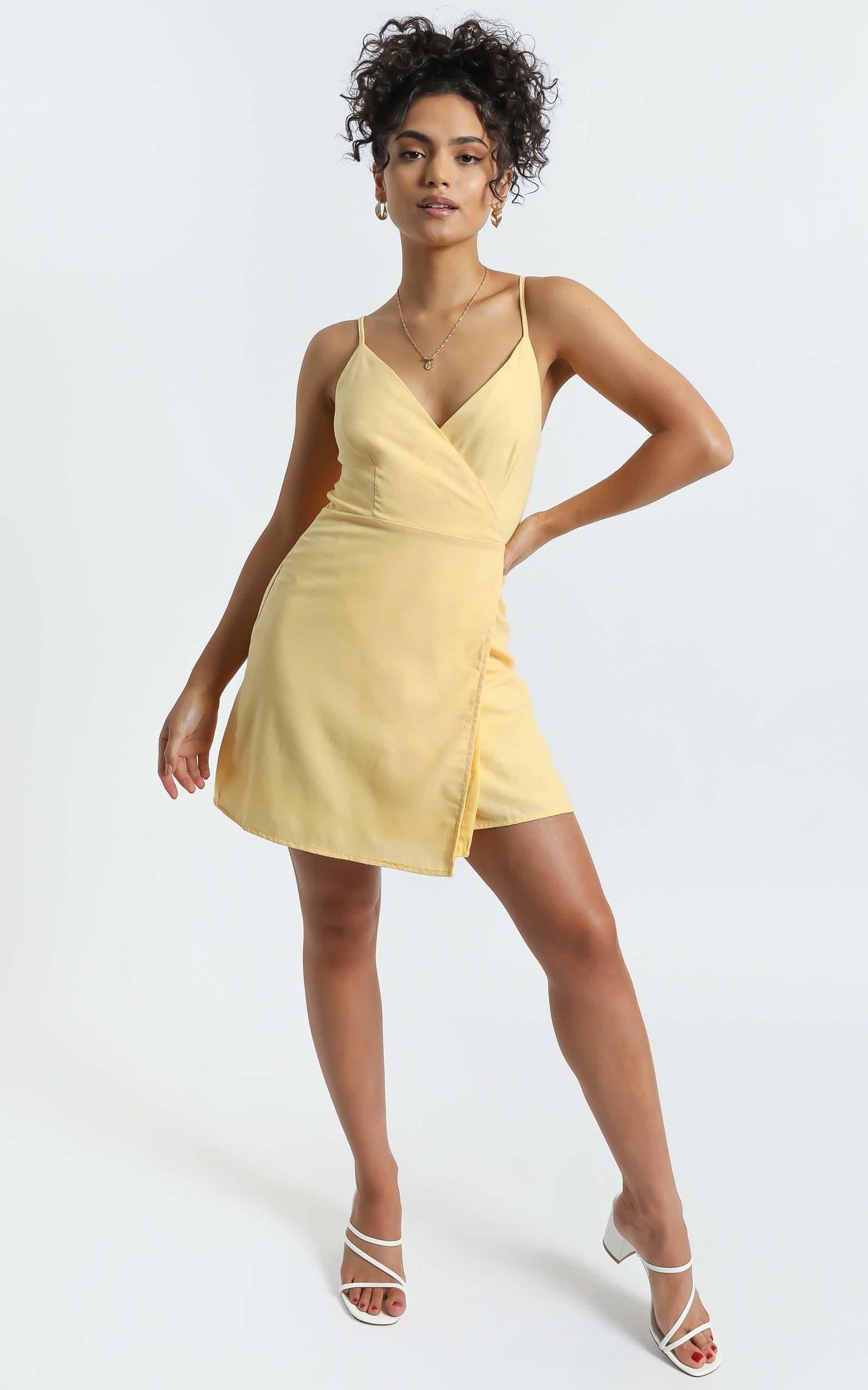 Whisper it Dress in Lemon Linen Look