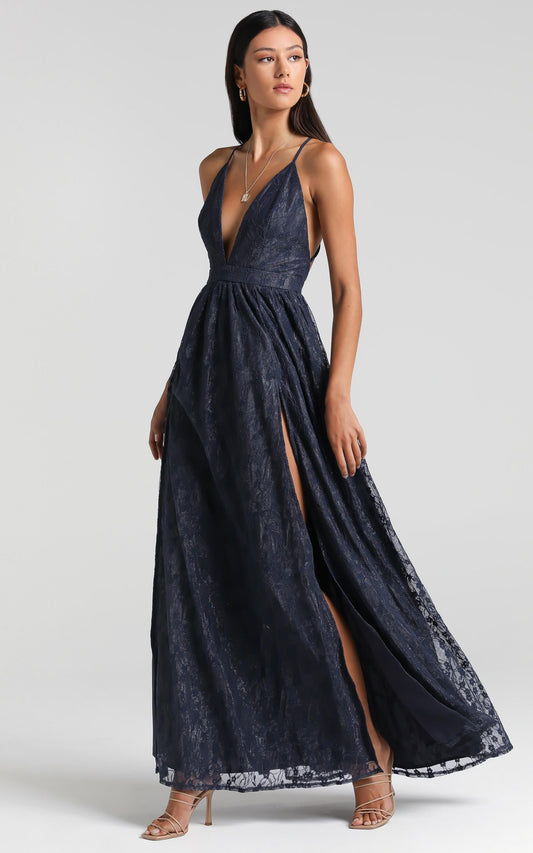 See Some Places Dress in Navy Lace