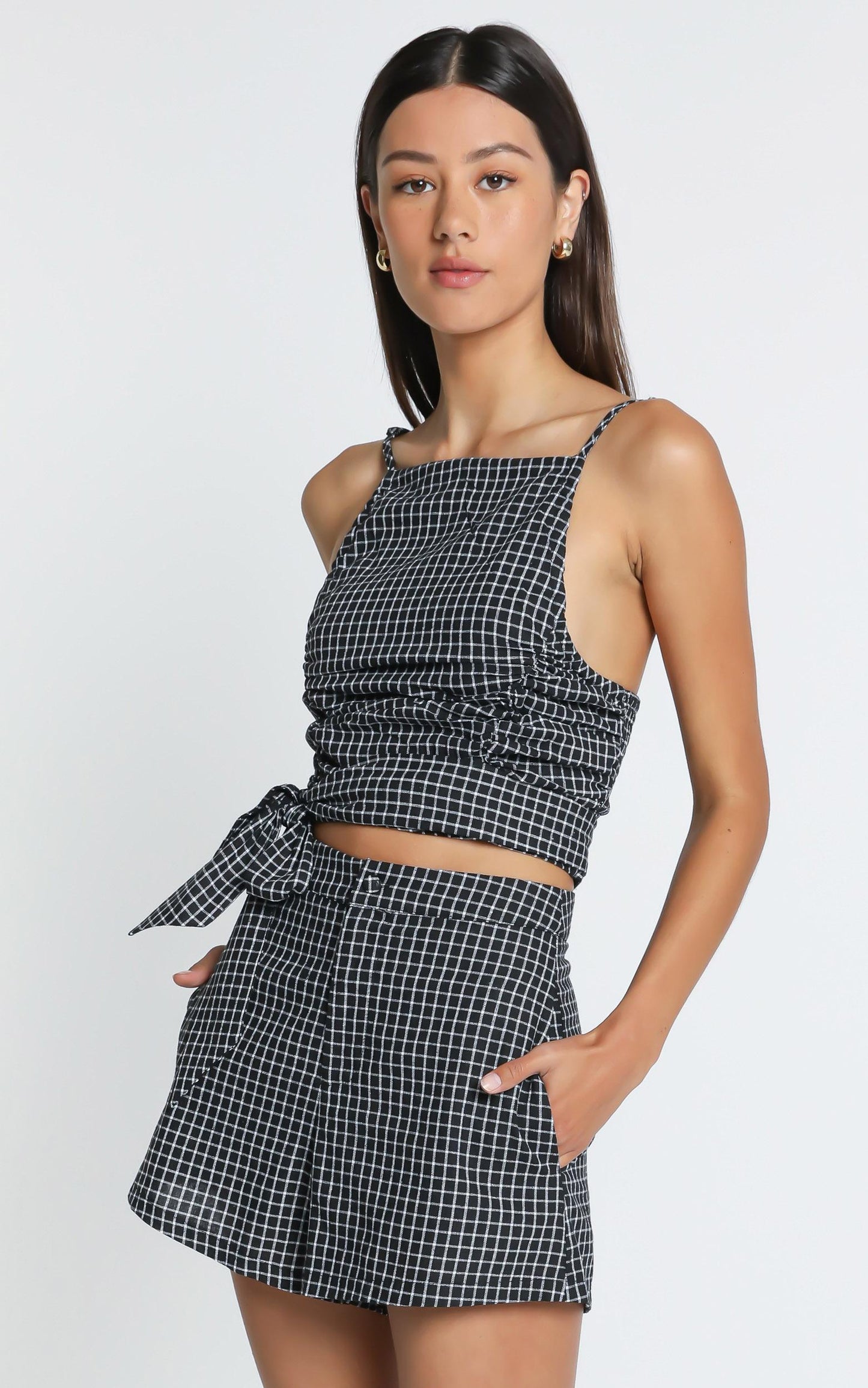 The Aura Camisole in Black Check