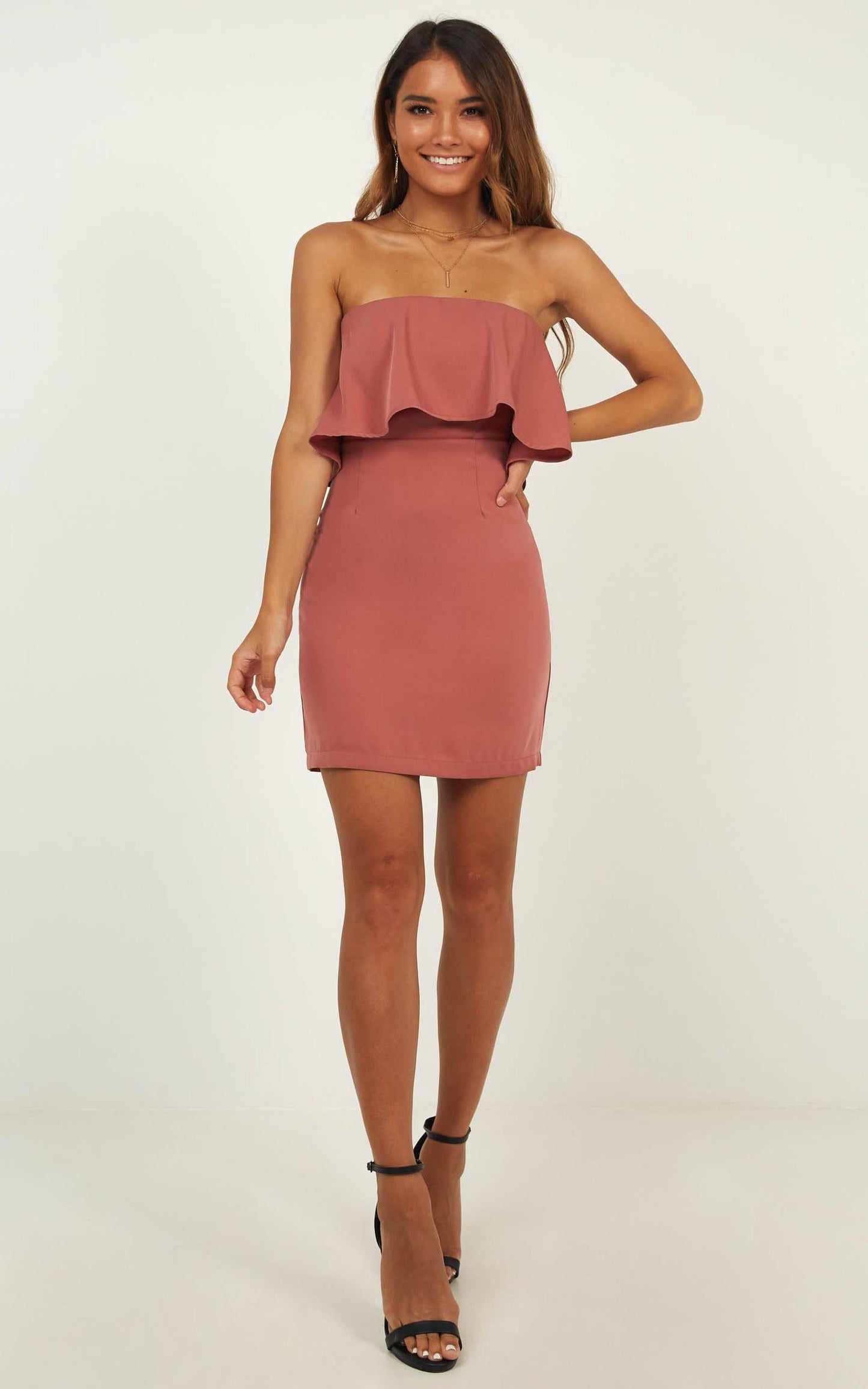 Summer Cocktails Dress In Dusty Rose