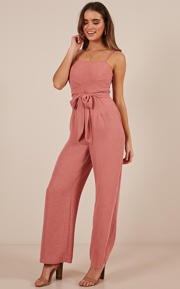 Thing Called Love Jumpsuit In Rose