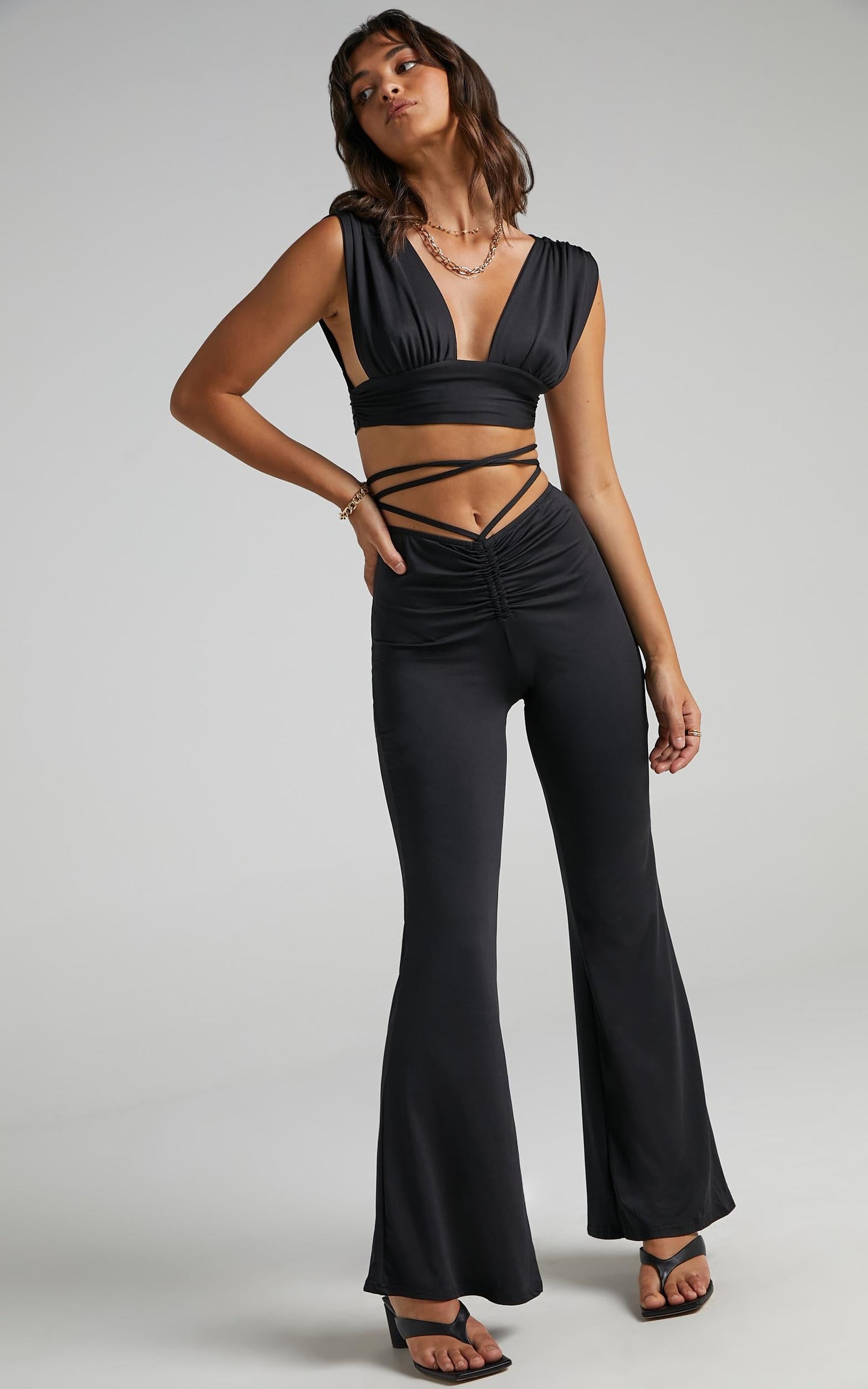 Aggy Two Piece Set in Black